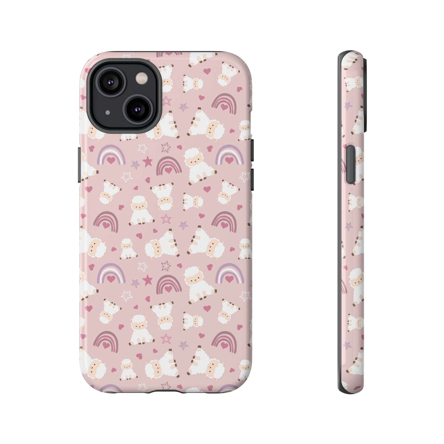Cute Pastel Phone Case with Teddy Bears and Rainbows, Durable Phone Cover, Trendy Mobile Accessory, Gifts for Her, Birthday Must-Have