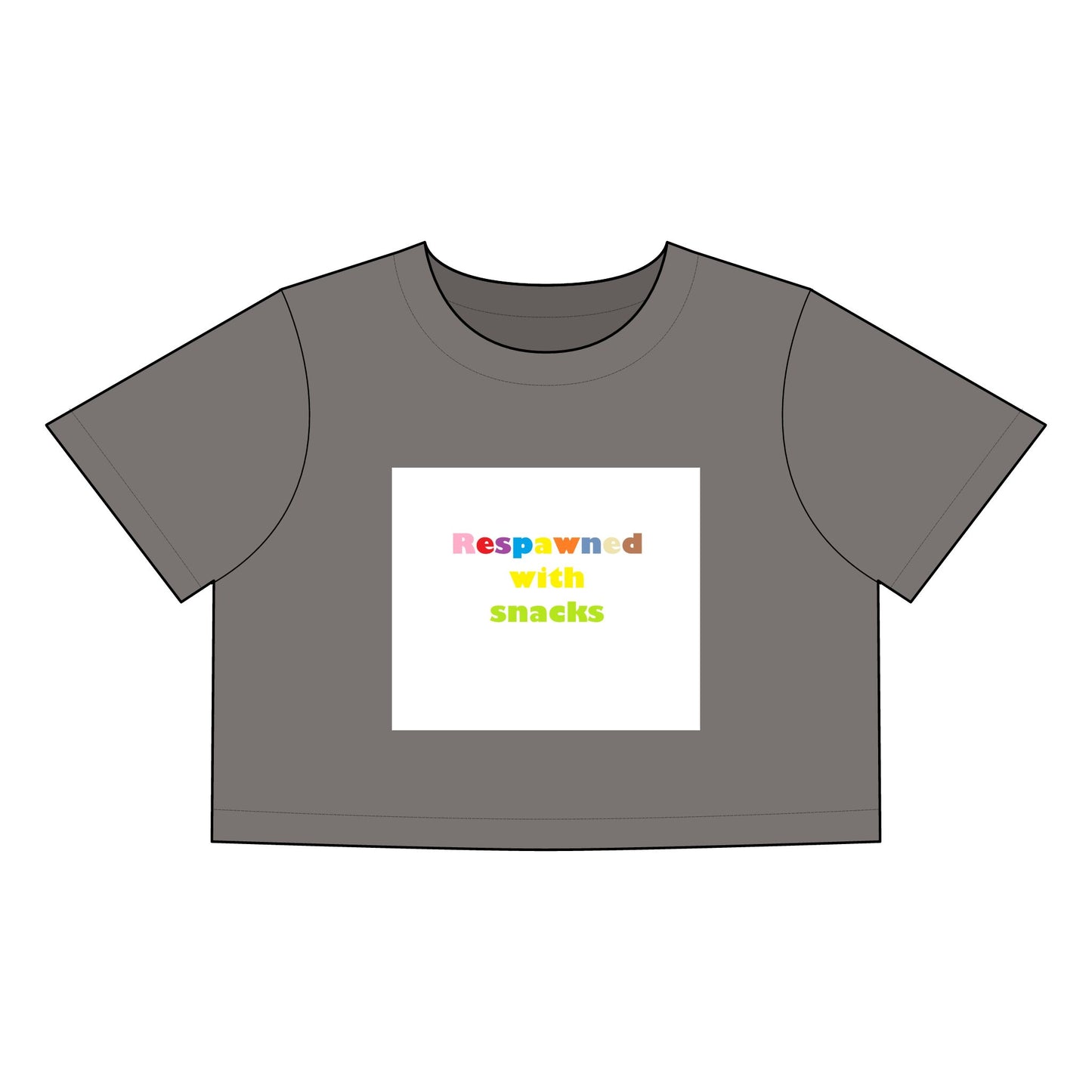 Gaming Humor Crop Tee, Fun Casual Tee, Gamer's Gift, Foodie Apparel, Snack Lover Shirt, Playful Fashion