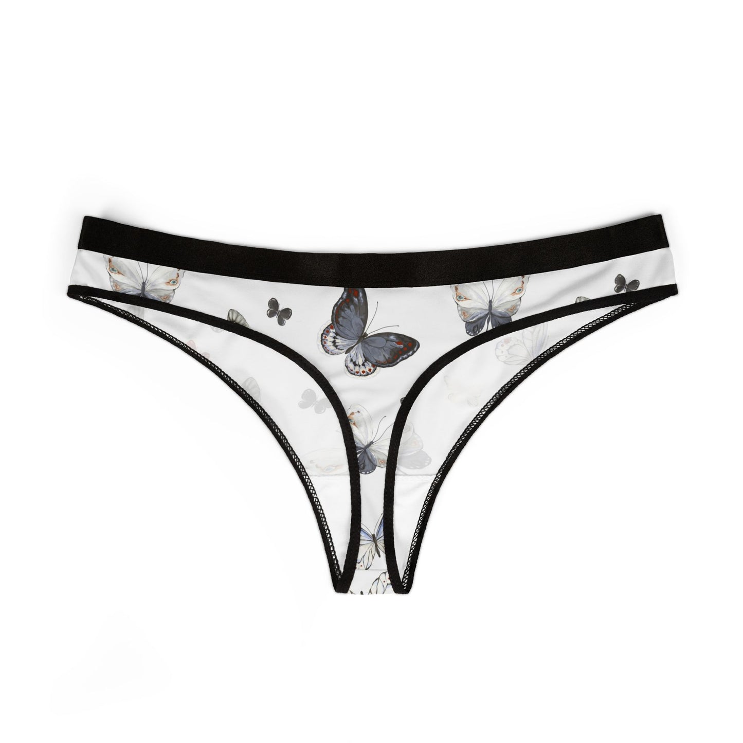 Butterfly Print Women's Thongs, AOP Underwear, Lingerie Gift, Comfortable Intimates, Floral Patterns, Perfect for Everyday Wear