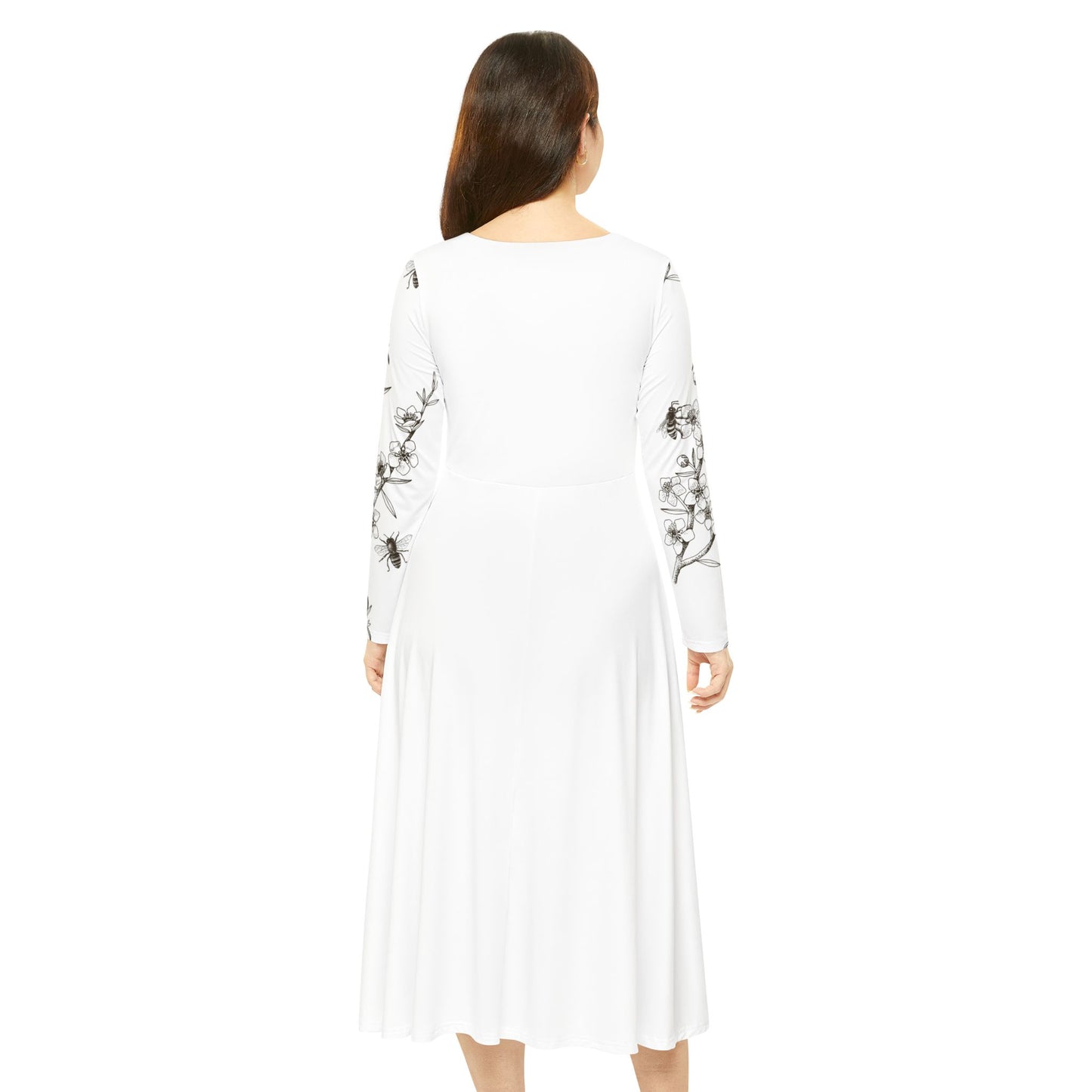 Floral Print Women’s Dance Dress | Long Sleeve Dress for Performances, Casual Wear, Gifts, Special Occasions, Spring Fashion