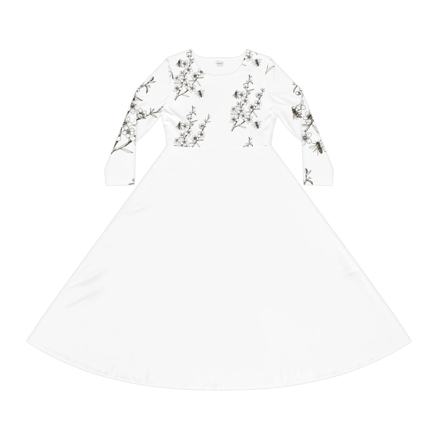 Floral Print Women’s Dance Dress | Long Sleeve Dress for Performances, Casual Wear, Gifts, Special Occasions, Spring Fashion