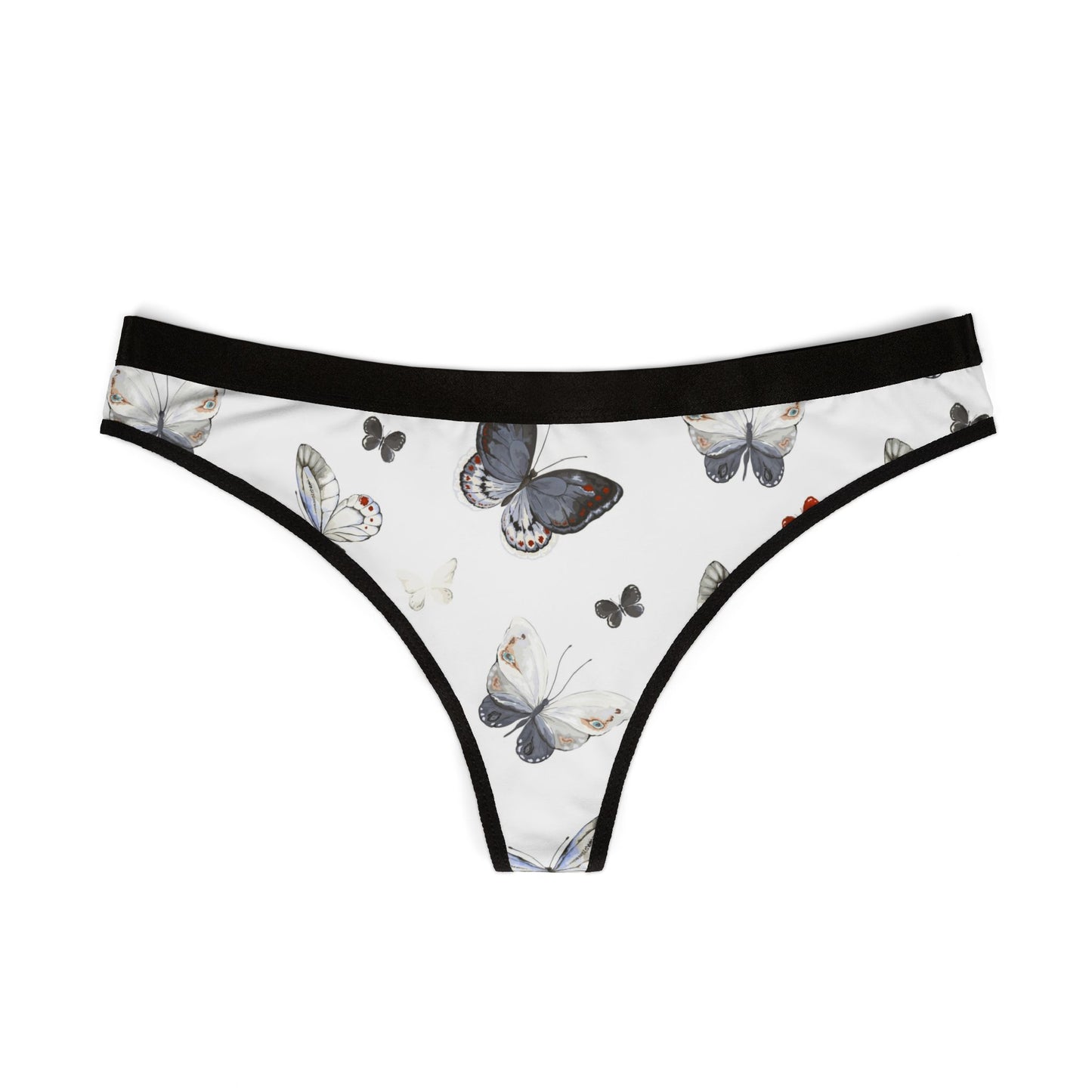 Butterfly Print Women's Thongs, AOP Underwear, Lingerie Gift, Comfortable Intimates, Floral Patterns, Perfect for Everyday Wear