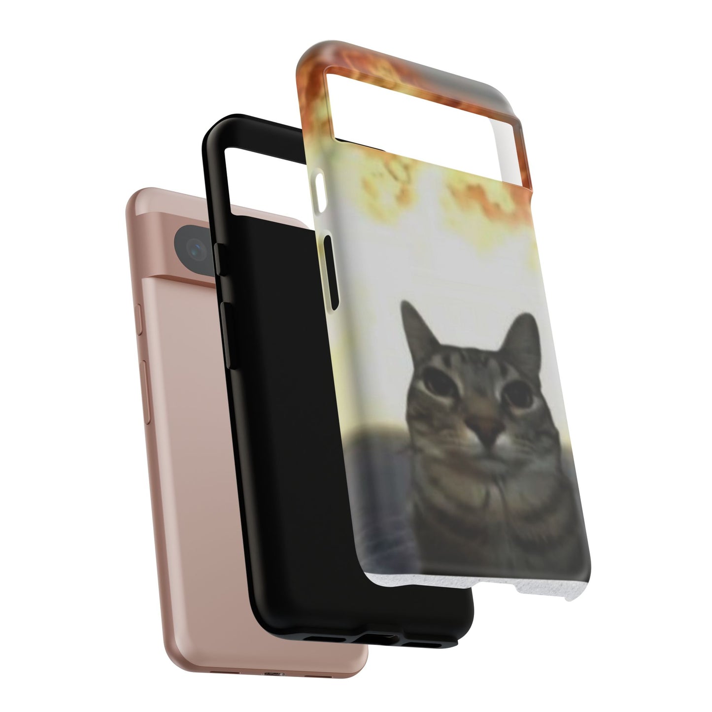 Cat-Themed Phone Case with Explosive Background, Tough Cases for Pet Lovers, Unique Gift for Cat Owners, Funny Animal Accessories, [...]