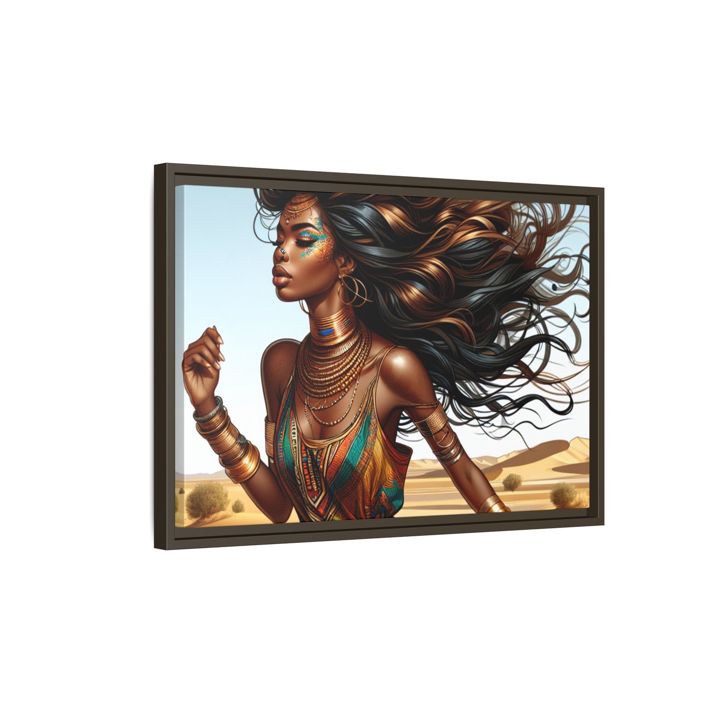 Framed Matte Canvas Art Print - Bohemian Elegance for Home Decor, African Woman Portrait, Gift for Art Lovers, Wall Decoration, [...]