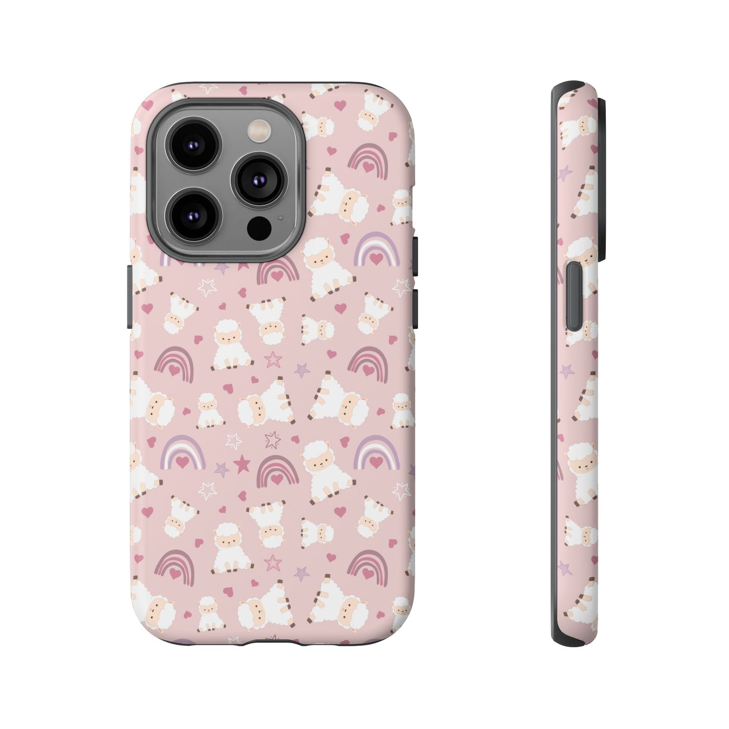 Cute Pastel Phone Case with Teddy Bears and Rainbows, Durable Phone Cover, Trendy Mobile Accessory, Gifts for Her, Birthday Must-Have