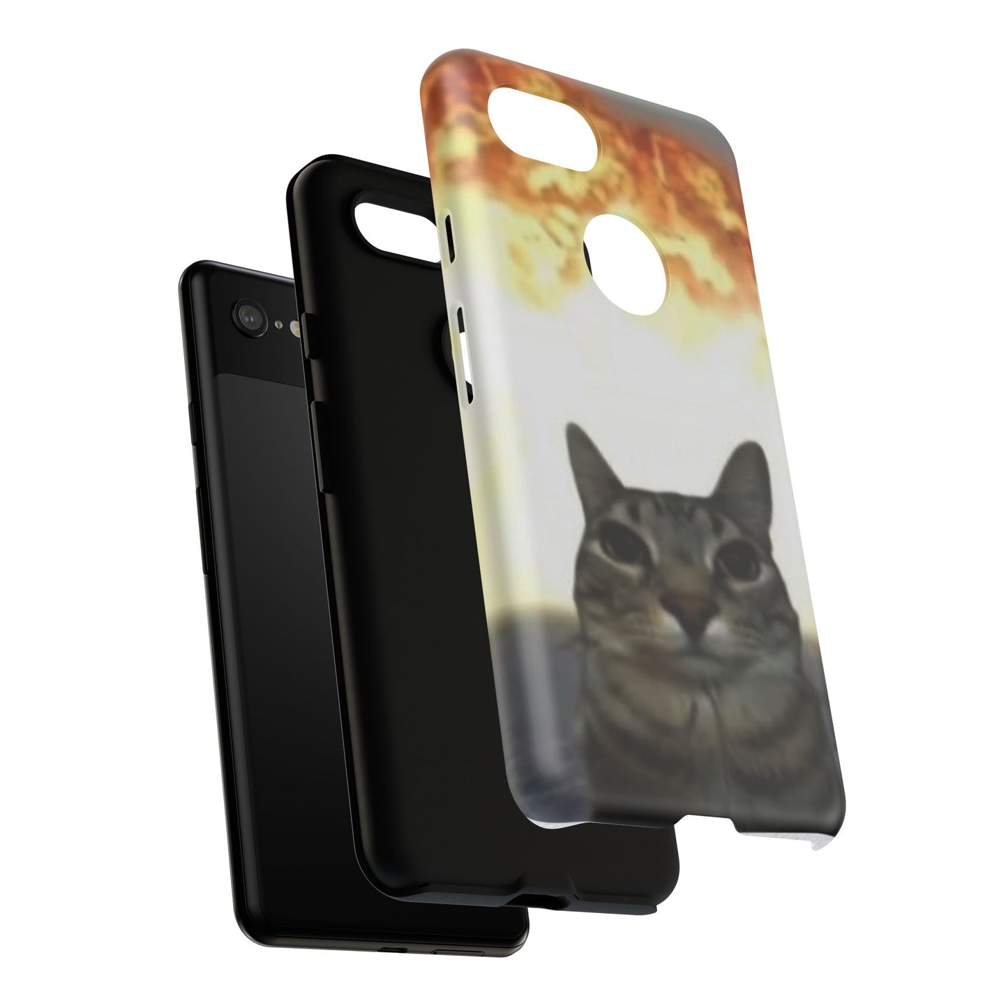 Cat-Themed Phone Case with Explosive Background, Tough Cases for Pet Lovers, Unique Gift for Cat Owners, Funny Animal Accessories, [...]