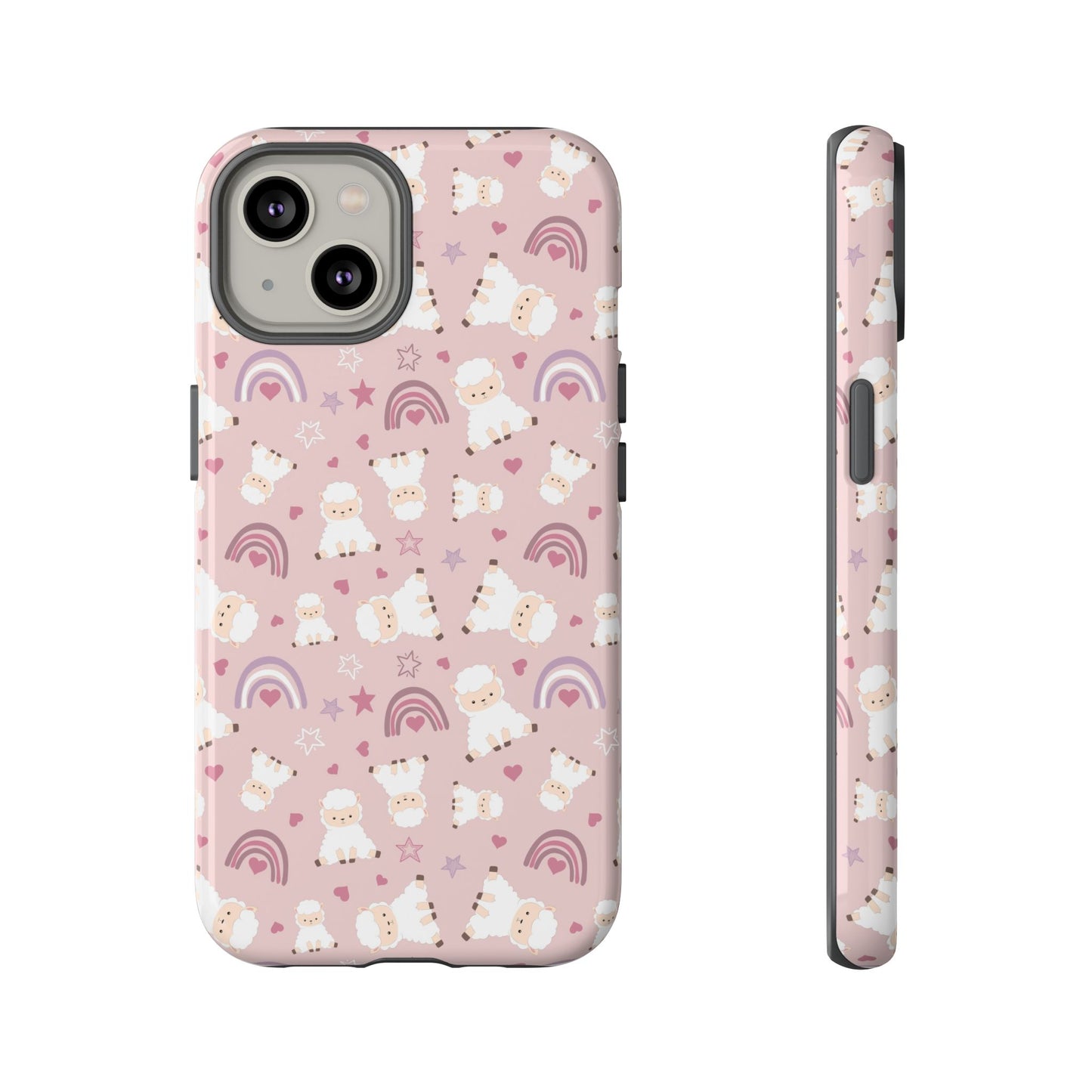 Cute Pastel Phone Case with Teddy Bears and Rainbows, Durable Phone Cover, Trendy Mobile Accessory, Gifts for Her, Birthday Must-Have