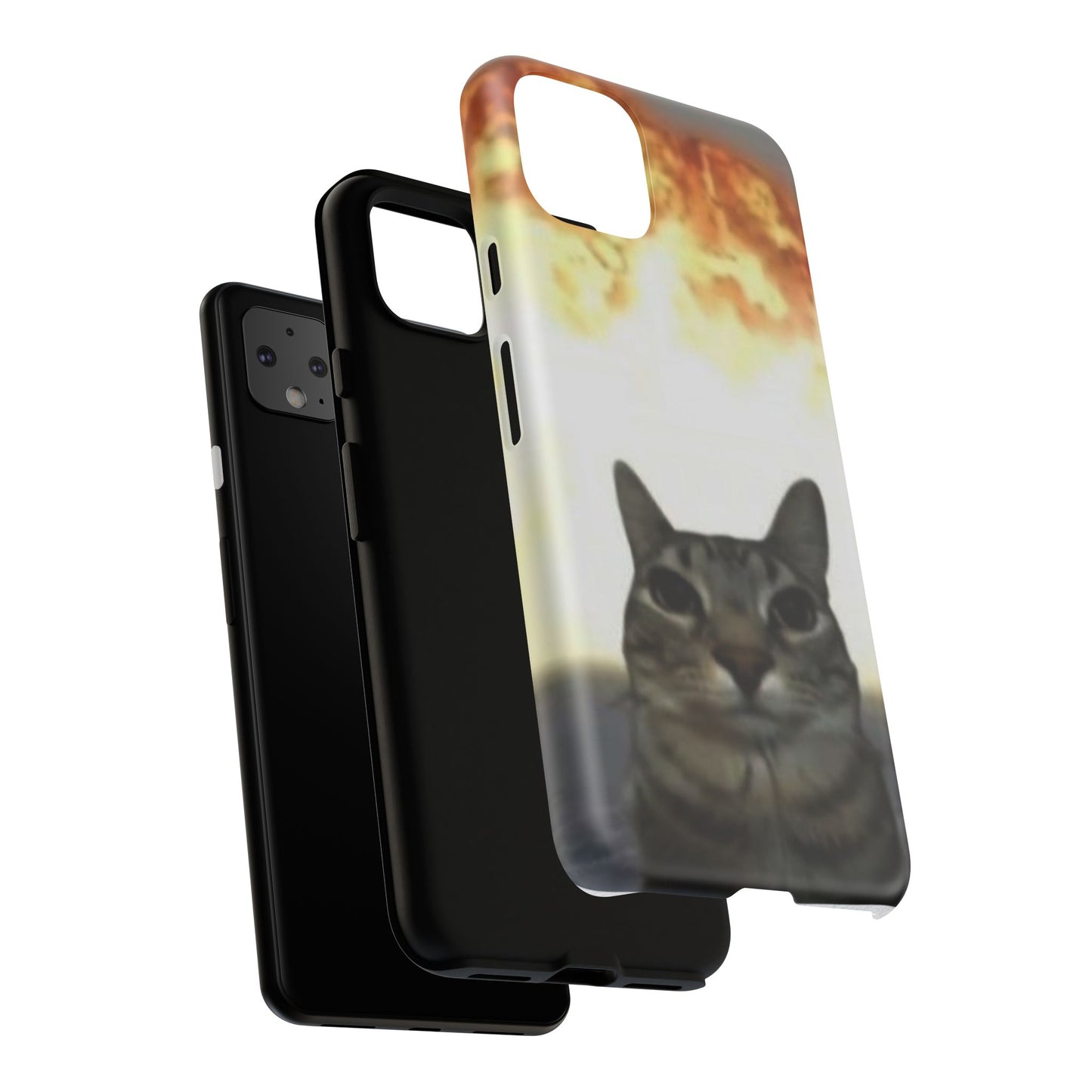 Cat-Themed Phone Case with Explosive Background, Tough Cases for Pet Lovers, Unique Gift for Cat Owners, Funny Animal Accessories, [...]