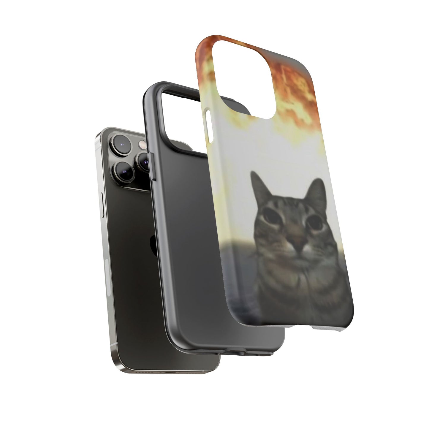 Cat-Themed Phone Case with Explosive Background, Tough Cases for Pet Lovers, Unique Gift for Cat Owners, Funny Animal Accessories, [...]