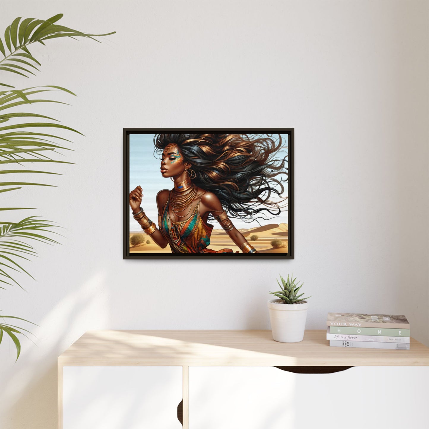 Framed Matte Canvas Art Print - Bohemian Elegance for Home Decor, African Woman Portrait, Gift for Art Lovers, Wall Decoration, [...]