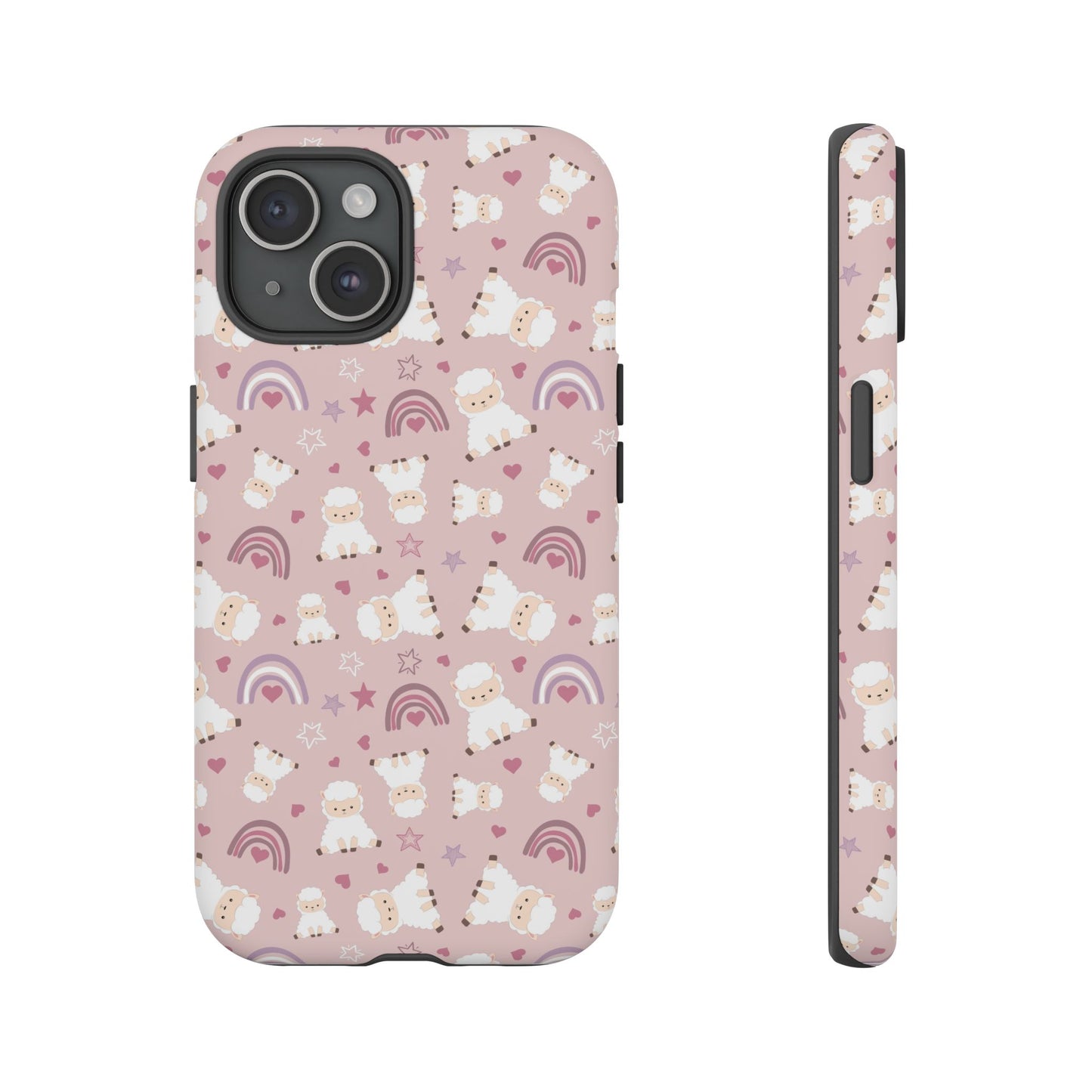 Cute Pastel Phone Case with Teddy Bears and Rainbows, Durable Phone Cover, Trendy Mobile Accessory, Gifts for Her, Birthday Must-Have