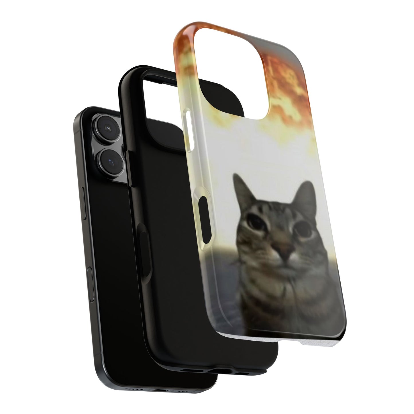 Cat-Themed Phone Case with Explosive Background, Tough Cases for Pet Lovers, Unique Gift for Cat Owners, Funny Animal Accessories, [...]