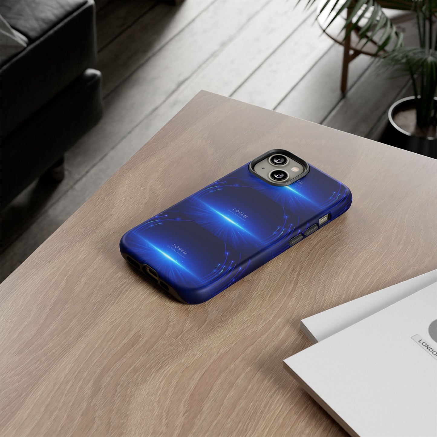 Tough Cases: Blue Lightwave Phone Case, Stylish Mobile Cover, Durable Protective Case, Gift for Tech Lovers, Trendy Gadget Accessory
