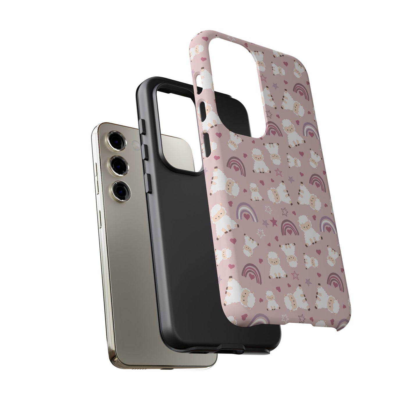 Cute Pastel Phone Case with Teddy Bears and Rainbows, Durable Phone Cover, Trendy Mobile Accessory, Gifts for Her, Birthday Must-Have