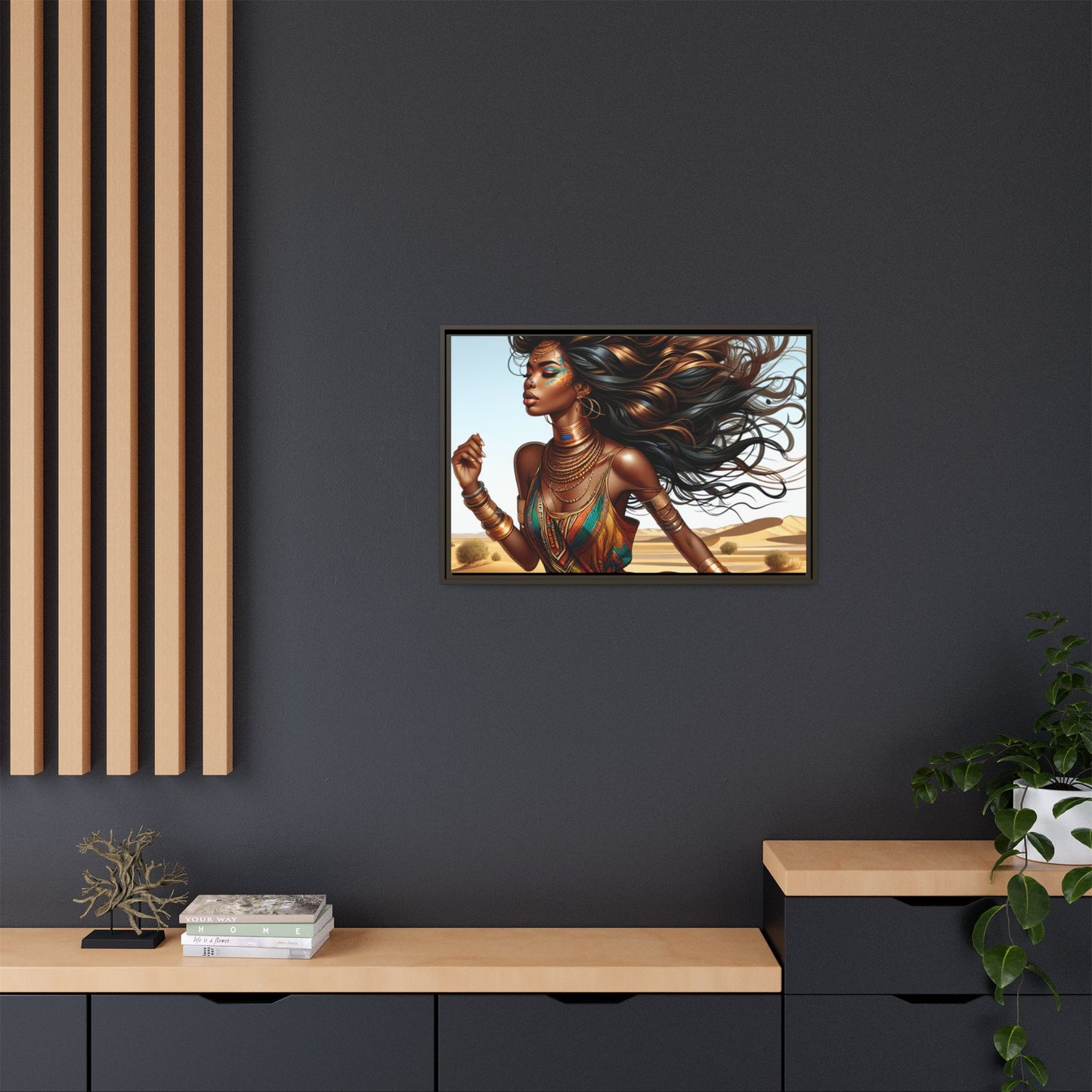 Framed Matte Canvas Art Print - Bohemian Elegance for Home Decor, African Woman Portrait, Gift for Art Lovers, Wall Decoration, [...]