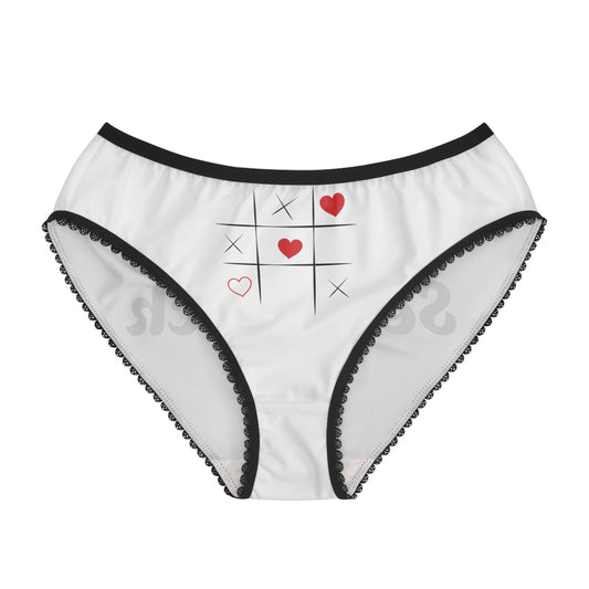 Romantic Women's Briefs, Heart Design Underwear, Playful Lingerie, Fun Gift for Her, Sexy Back Intimates