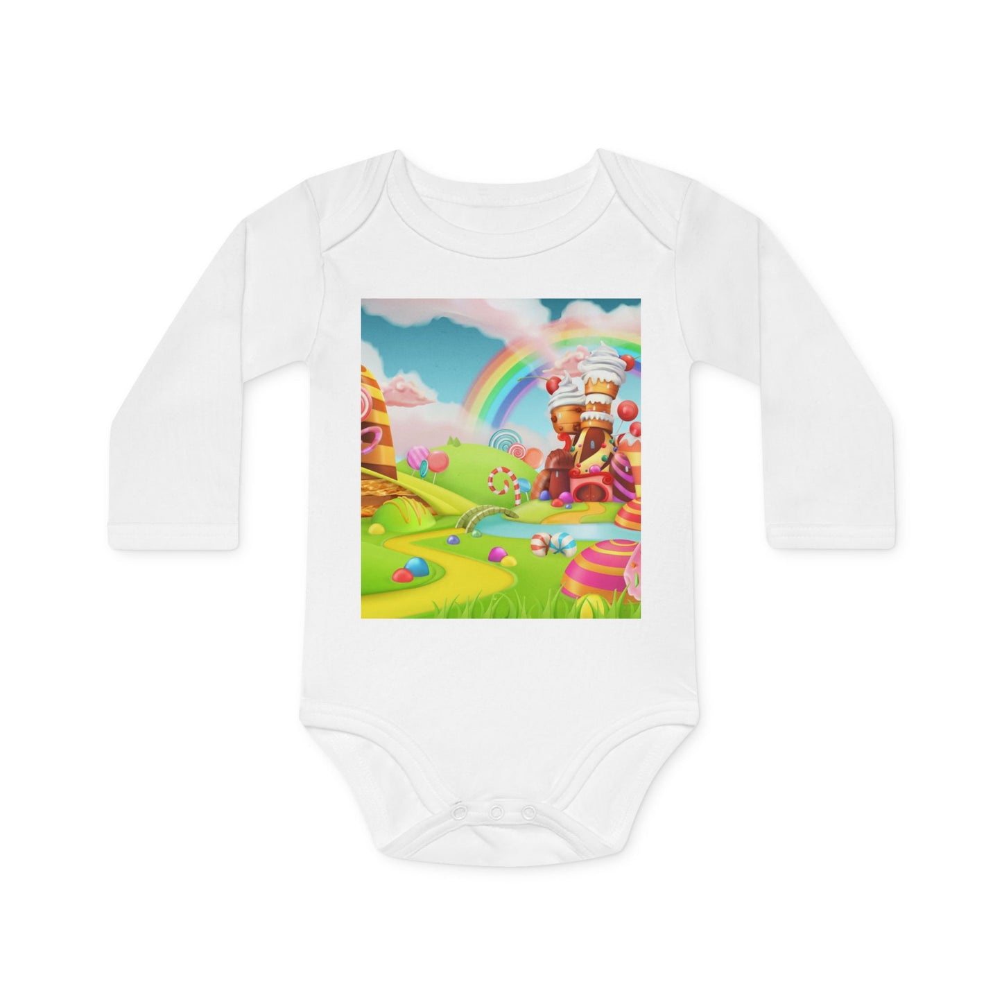 Whimsical Rainbow Baby Bodysuit, Organic Cotton, Cute Baby Shower Gift, Long-Sleeve Infant Wear, Easter Outfit, Toddler Clothing