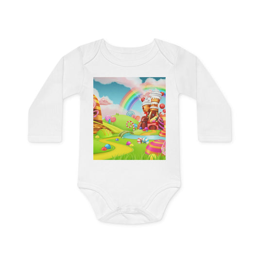 Whimsical Rainbow Baby Bodysuit, Organic Cotton, Cute Baby Shower Gift, Long-Sleeve Infant Wear, Easter Outfit, Toddler Clothing