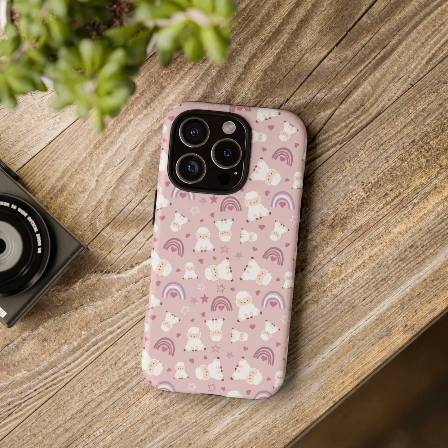Cute Pastel Phone Case with Teddy Bears and Rainbows, Durable Phone Cover, Trendy Mobile Accessory, Gifts for Her, Birthday Must-Have