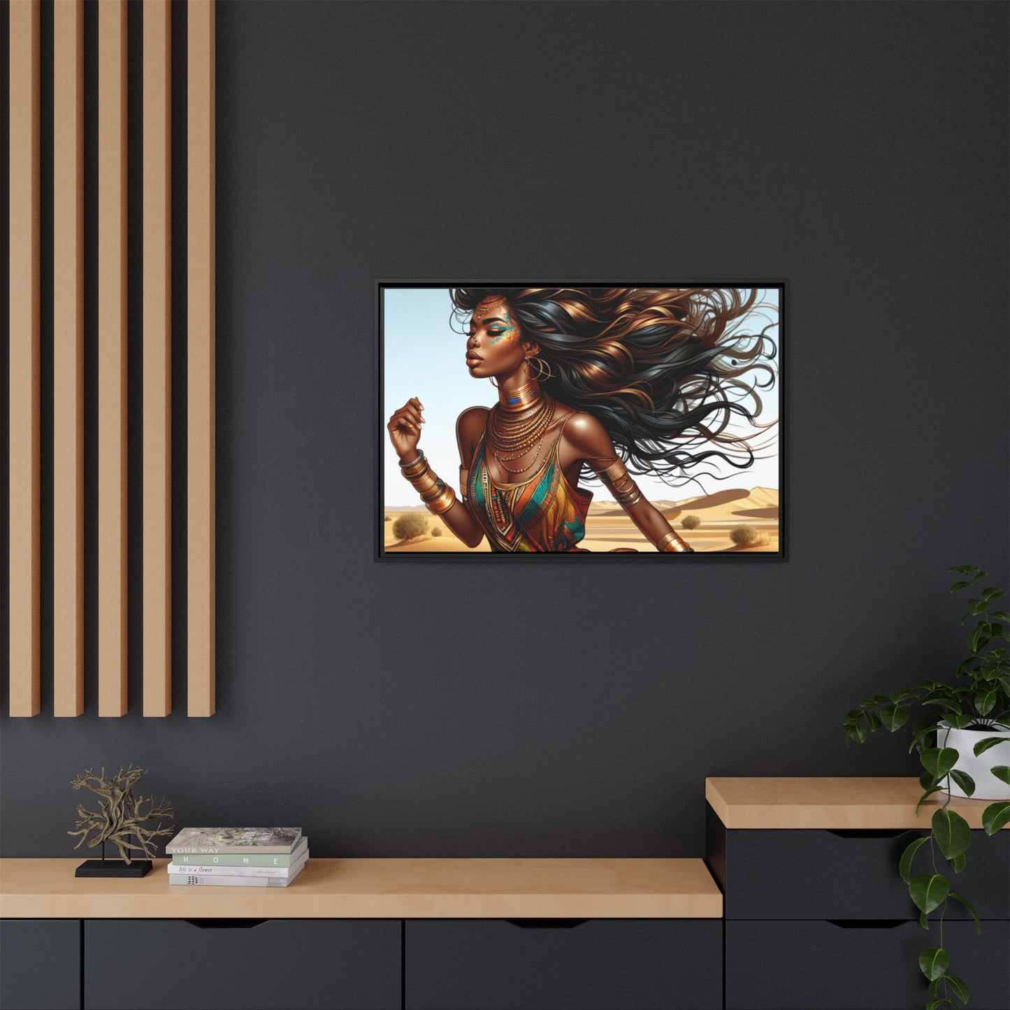 Framed Matte Canvas Art Print - Bohemian Elegance for Home Decor, African Woman Portrait, Gift for Art Lovers, Wall Decoration, [...]