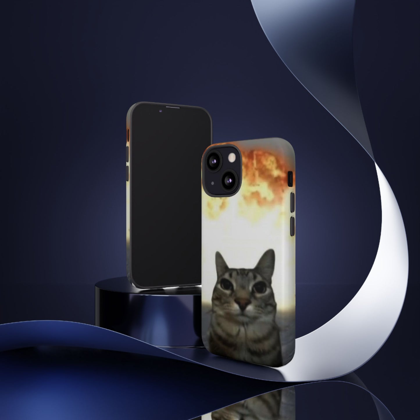 Cat-Themed Phone Case with Explosive Background, Tough Cases for Pet Lovers, Unique Gift for Cat Owners, Funny Animal Accessories, [...]