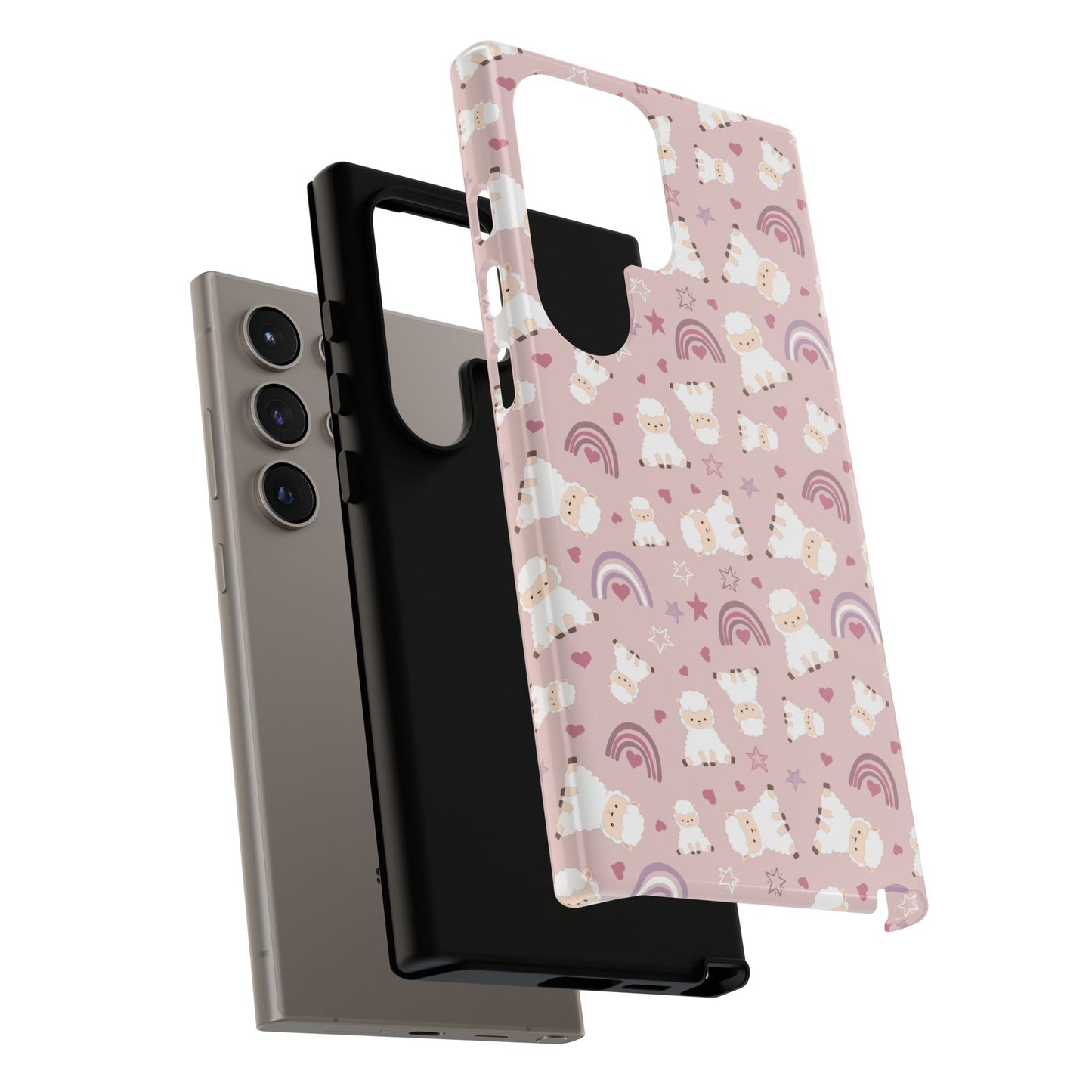 Cute Pastel Phone Case with Teddy Bears and Rainbows, Durable Phone Cover, Trendy Mobile Accessory, Gifts for Her, Birthday Must-Have