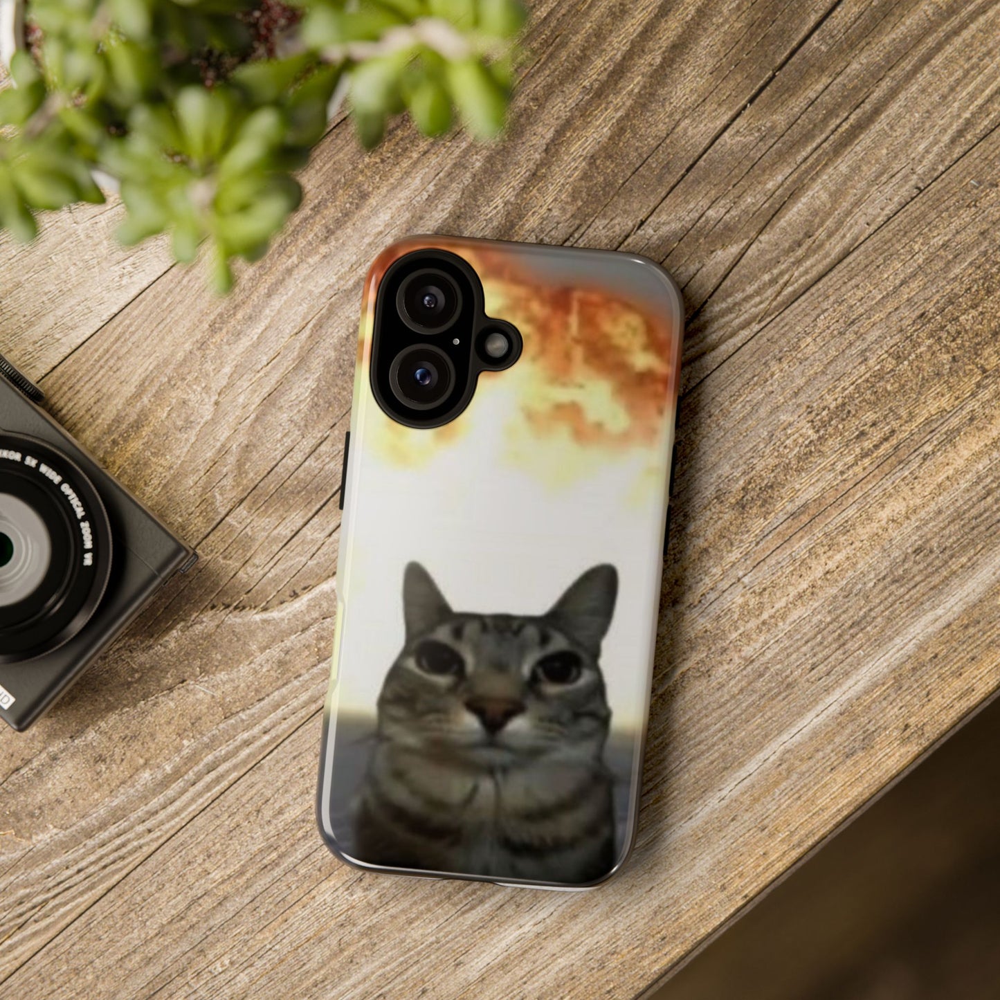 Cat-Themed Phone Case with Explosive Background, Tough Cases for Pet Lovers, Unique Gift for Cat Owners, Funny Animal Accessories, [...]