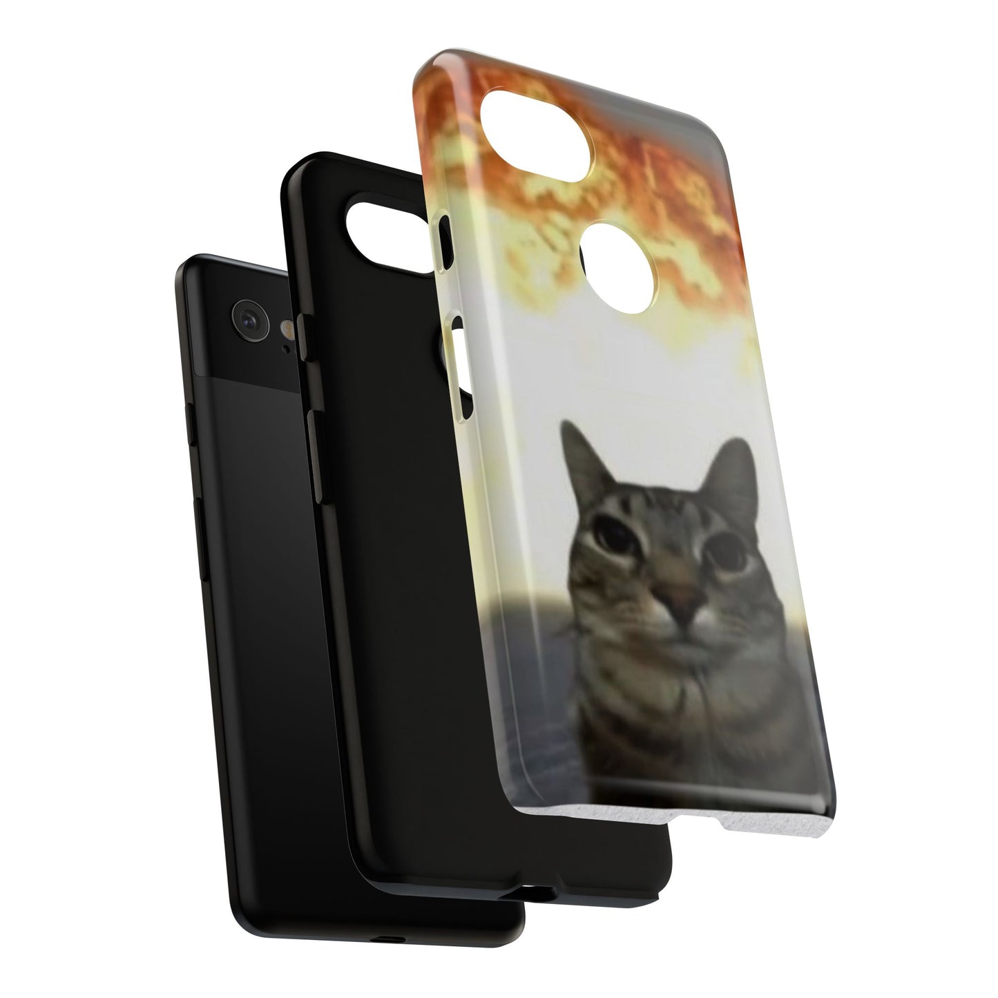 Cat-Themed Phone Case with Explosive Background, Tough Cases for Pet Lovers, Unique Gift for Cat Owners, Funny Animal Accessories, [...]
