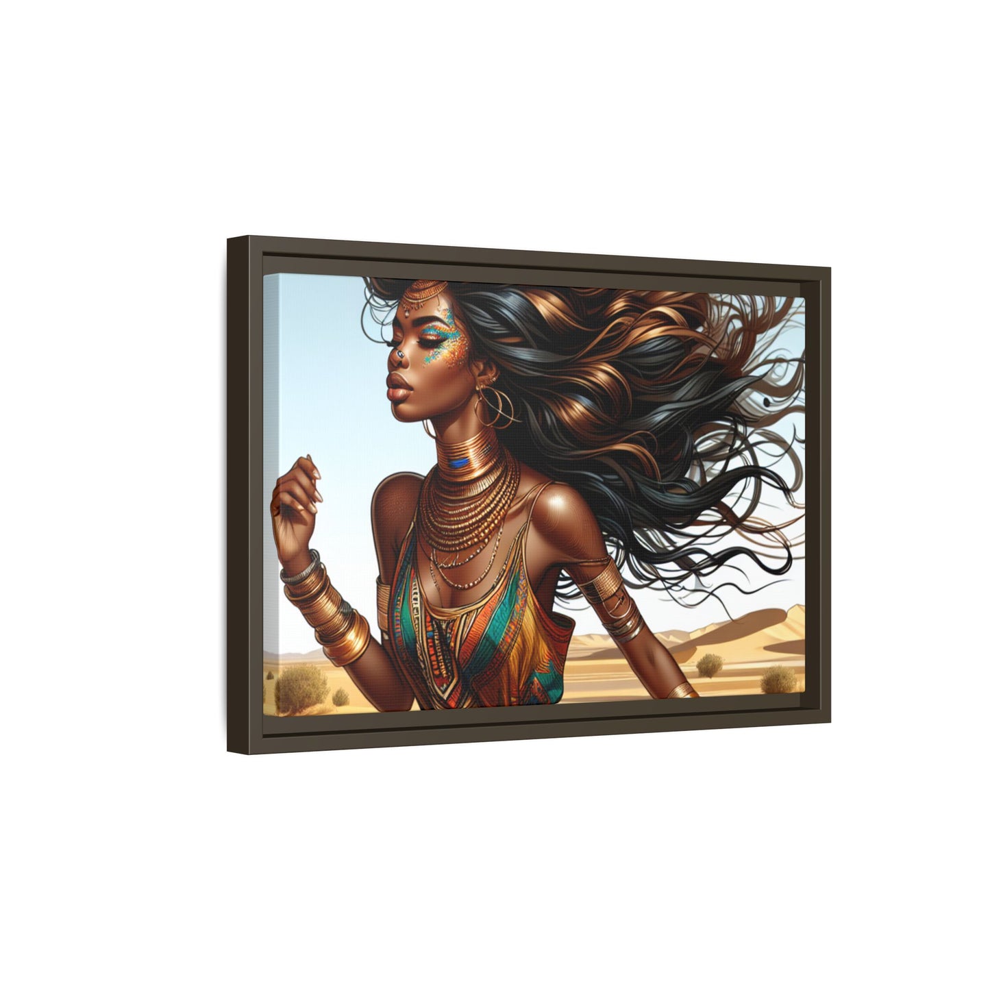 Framed Matte Canvas Art Print - Bohemian Elegance for Home Decor, African Woman Portrait, Gift for Art Lovers, Wall Decoration, [...]