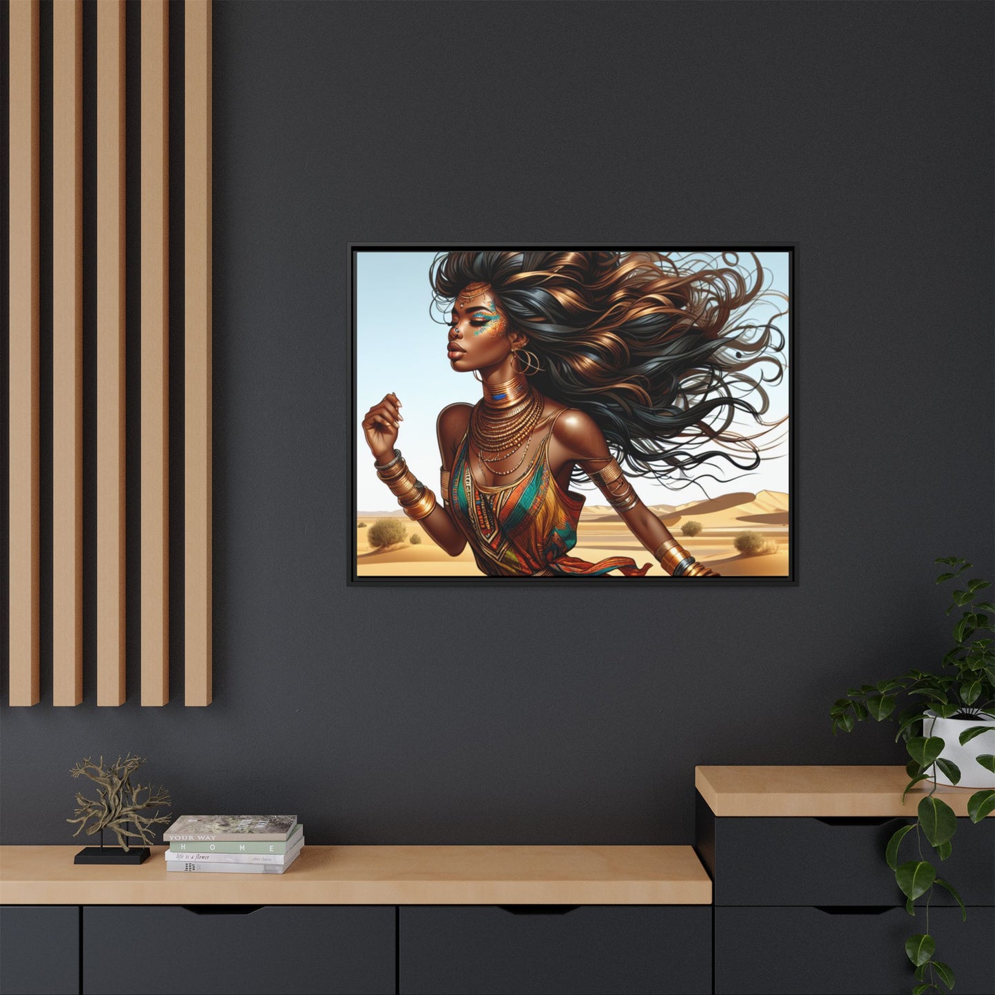 Framed Matte Canvas Art Print - Bohemian Elegance for Home Decor, African Woman Portrait, Gift for Art Lovers, Wall Decoration, [...]