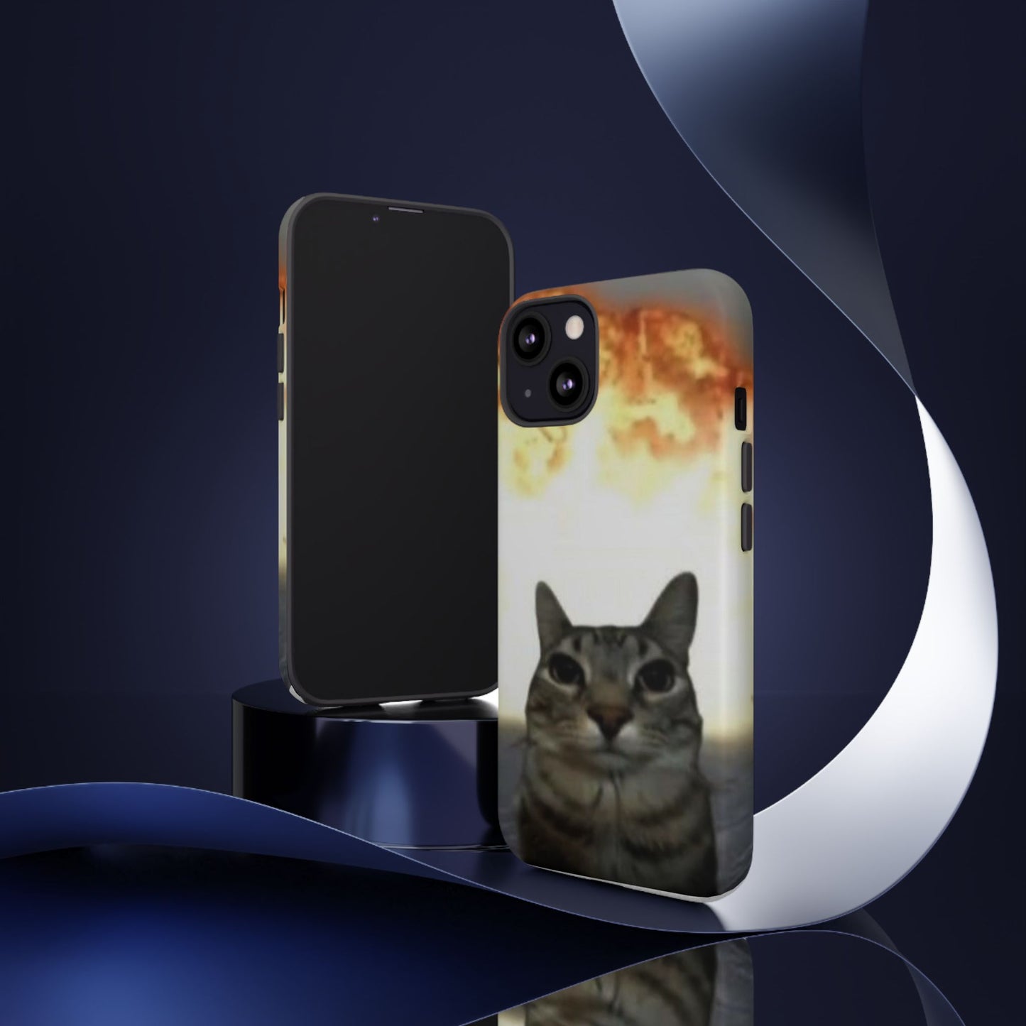 Cat-Themed Phone Case with Explosive Background, Tough Cases for Pet Lovers, Unique Gift for Cat Owners, Funny Animal Accessories, [...]