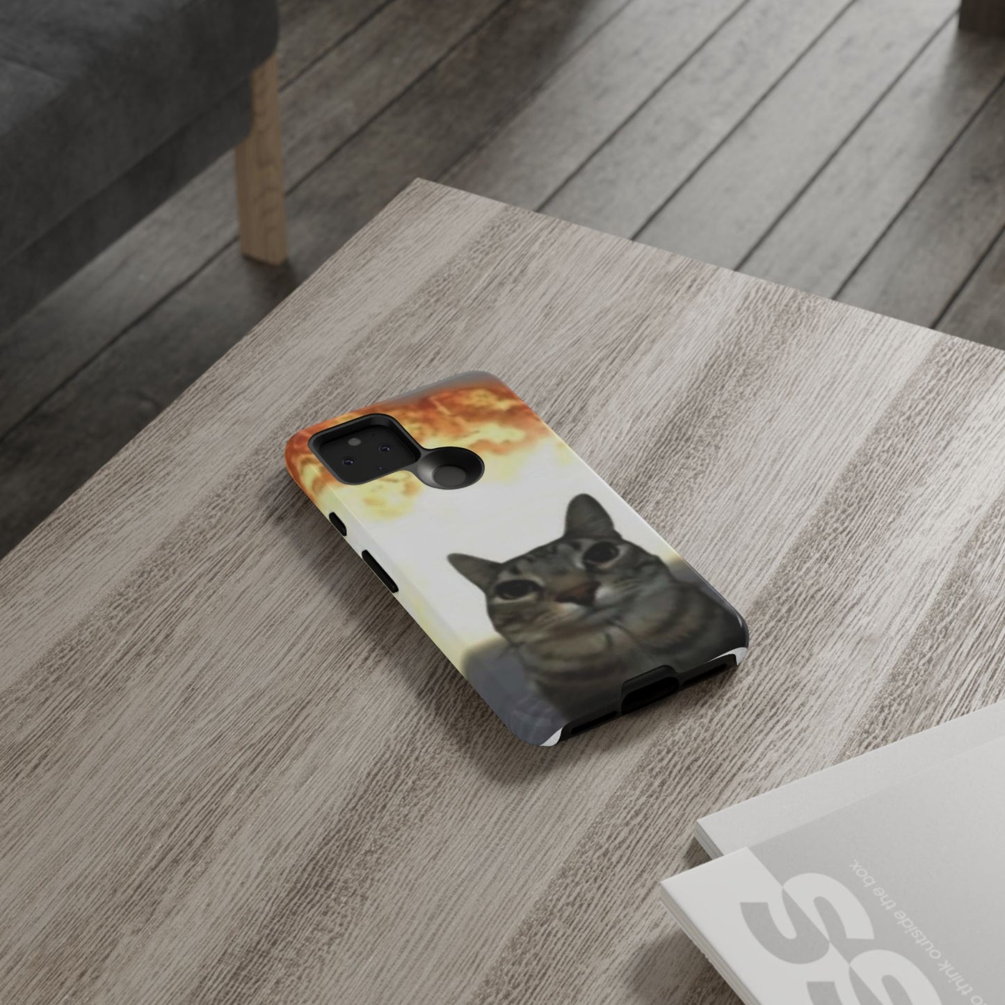 Cat-Themed Phone Case with Explosive Background, Tough Cases for Pet Lovers, Unique Gift for Cat Owners, Funny Animal Accessories, [...]