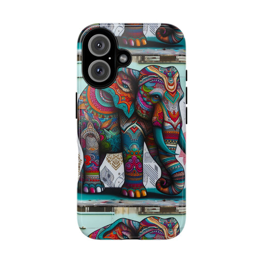 Colorful Elephant Phone Case | Tough Cases for Animal Lovers, Boho Decor, Unique Gift, Phone Accessories, Wildlife Art