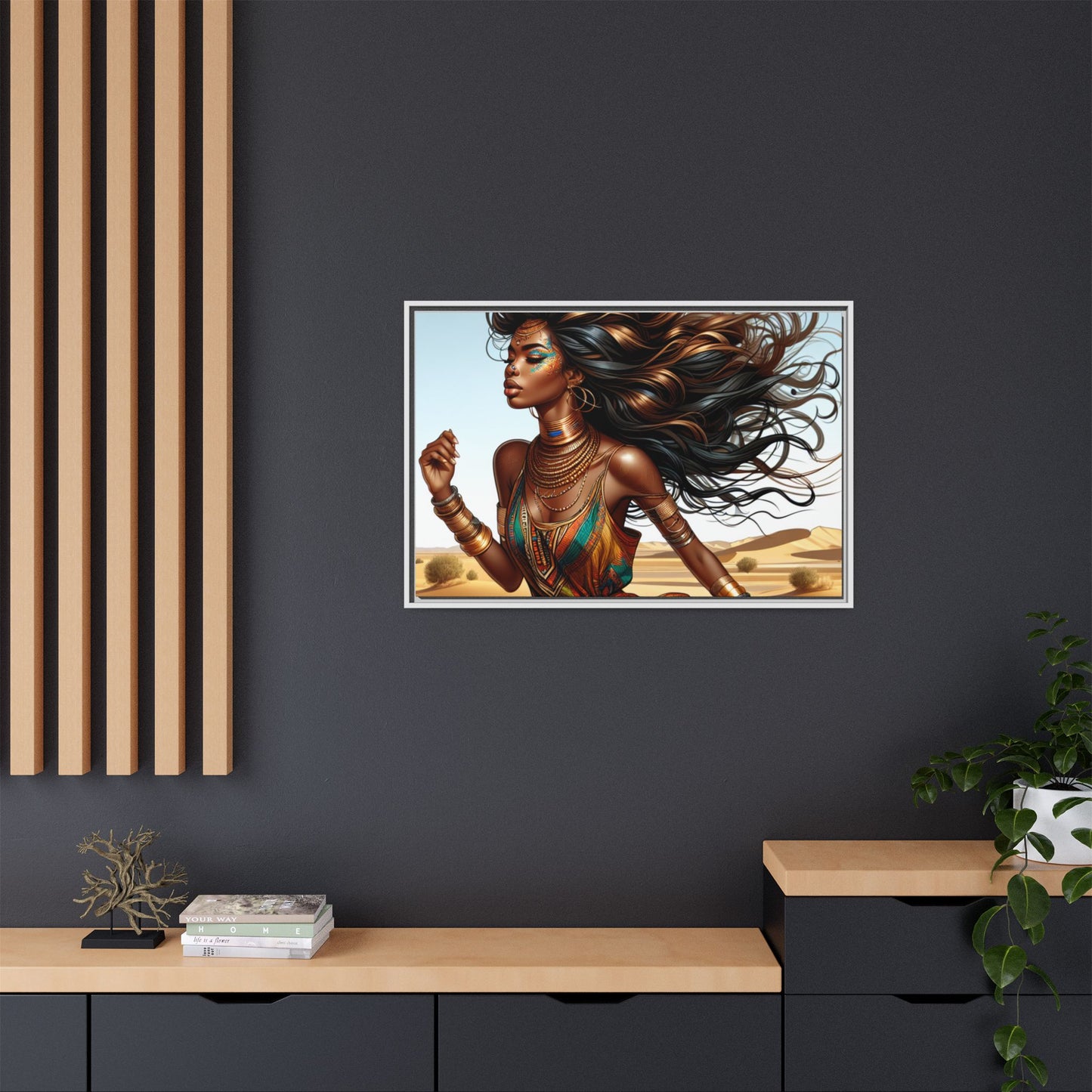 Framed Matte Canvas Art Print - Bohemian Elegance for Home Decor, African Woman Portrait, Gift for Art Lovers, Wall Decoration, [...]