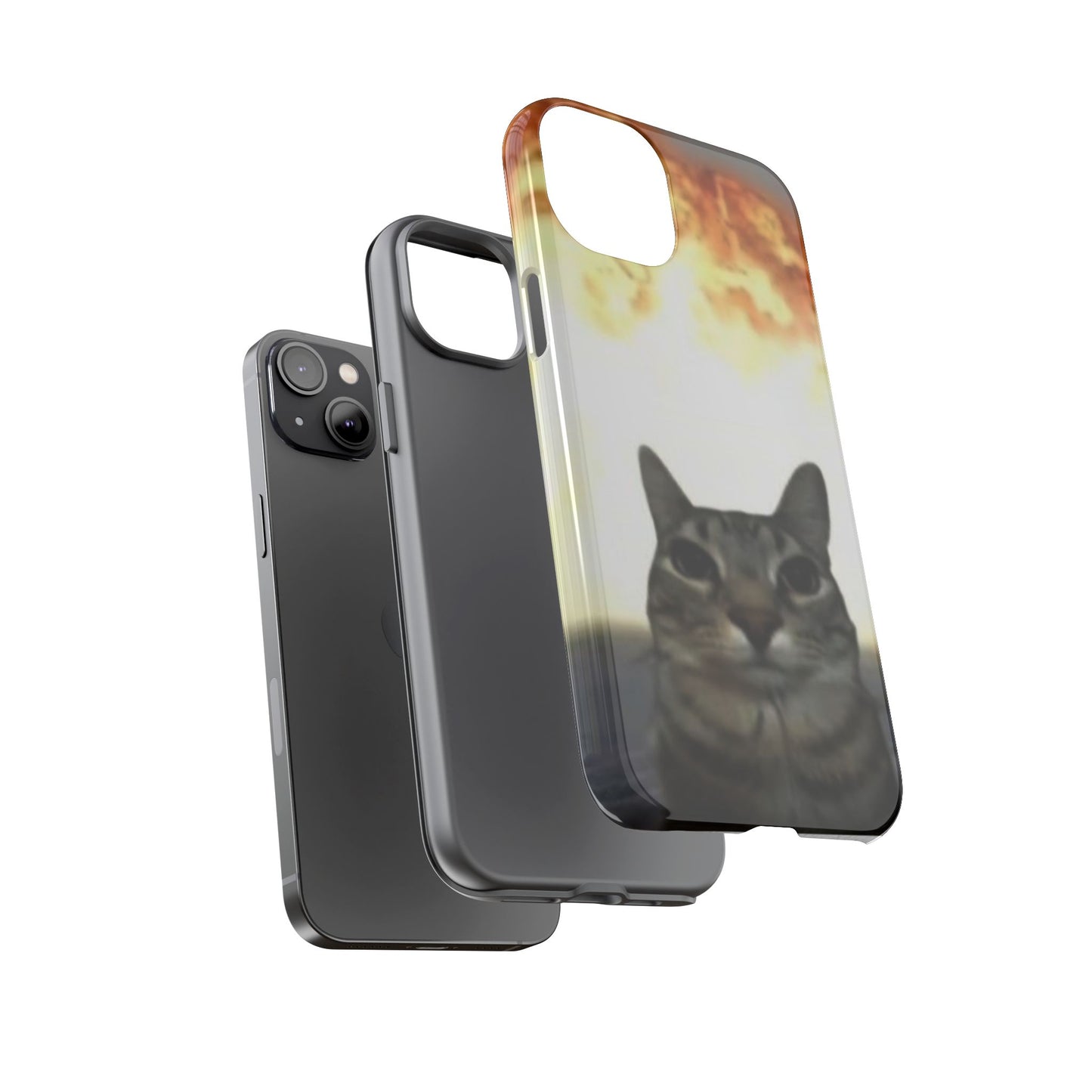 Cat-Themed Phone Case with Explosive Background, Tough Cases for Pet Lovers, Unique Gift for Cat Owners, Funny Animal Accessories, [...]