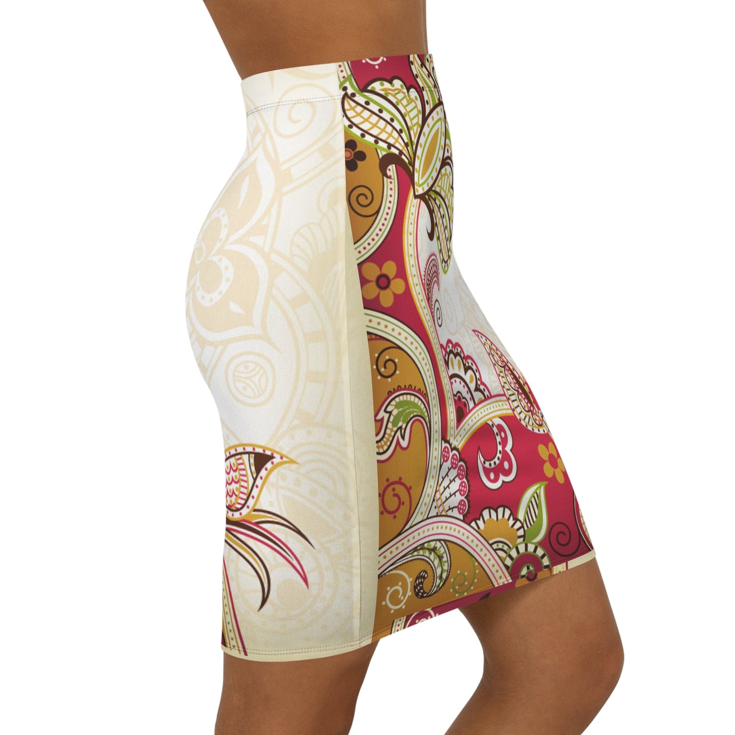 Stylish Women's Pencil Skirt, Mid-Waist Floral Skirt for Casual Wear, Summer Fashion, Vibrant Party Outfit, Unique Gift Idea
