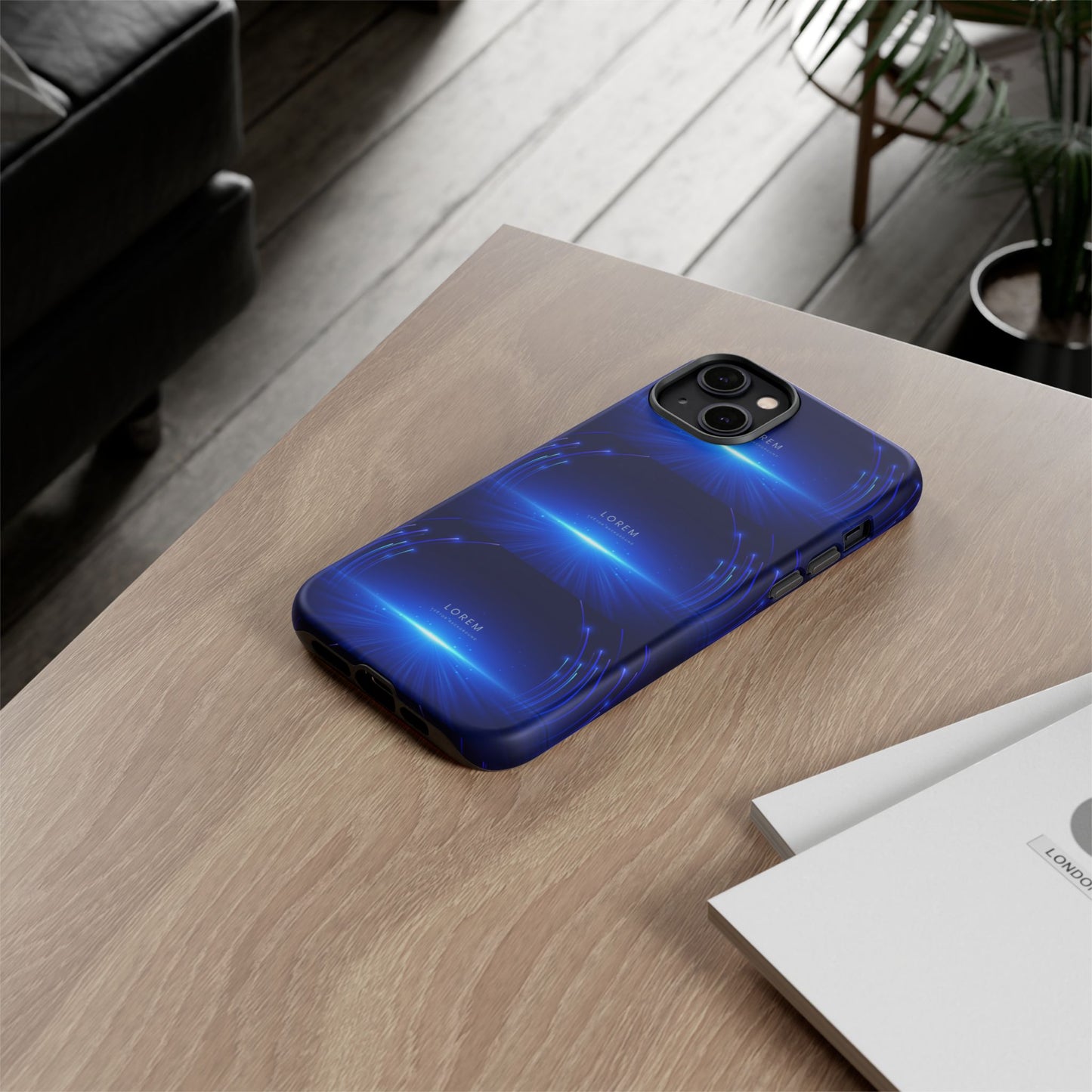 Tough Cases: Blue Lightwave Phone Case, Stylish Mobile Cover, Durable Protective Case, Gift for Tech Lovers, Trendy Gadget Accessory