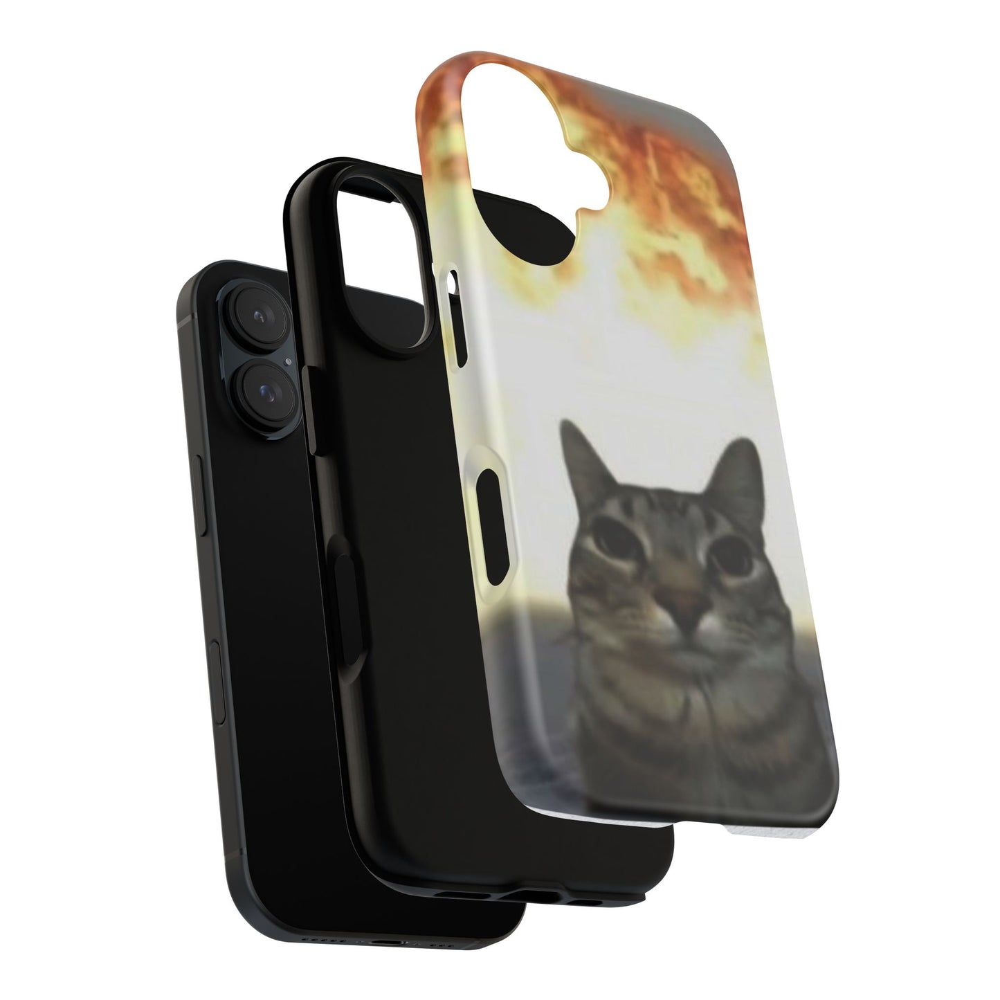 Cat-Themed Phone Case with Explosive Background, Tough Cases for Pet Lovers, Unique Gift for Cat Owners, Funny Animal Accessories, [...]