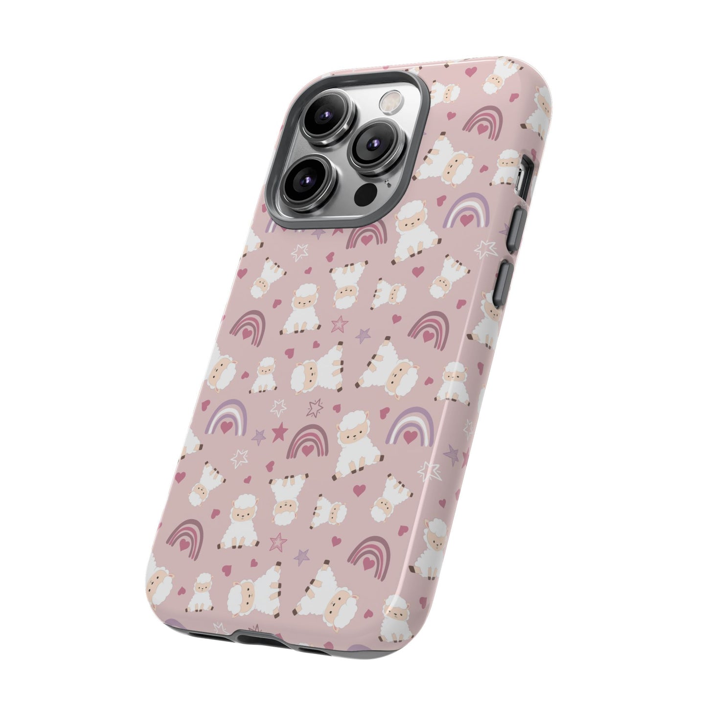 Cute Pastel Phone Case with Teddy Bears and Rainbows, Durable Phone Cover, Trendy Mobile Accessory, Gifts for Her, Birthday Must-Have