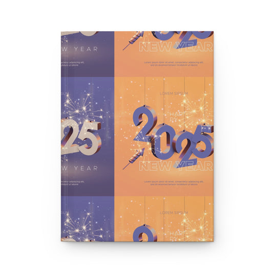 New Year Hardcover Journal, 2025 Planner, Inspirational Notebook, Gift for Students, Festive Diary