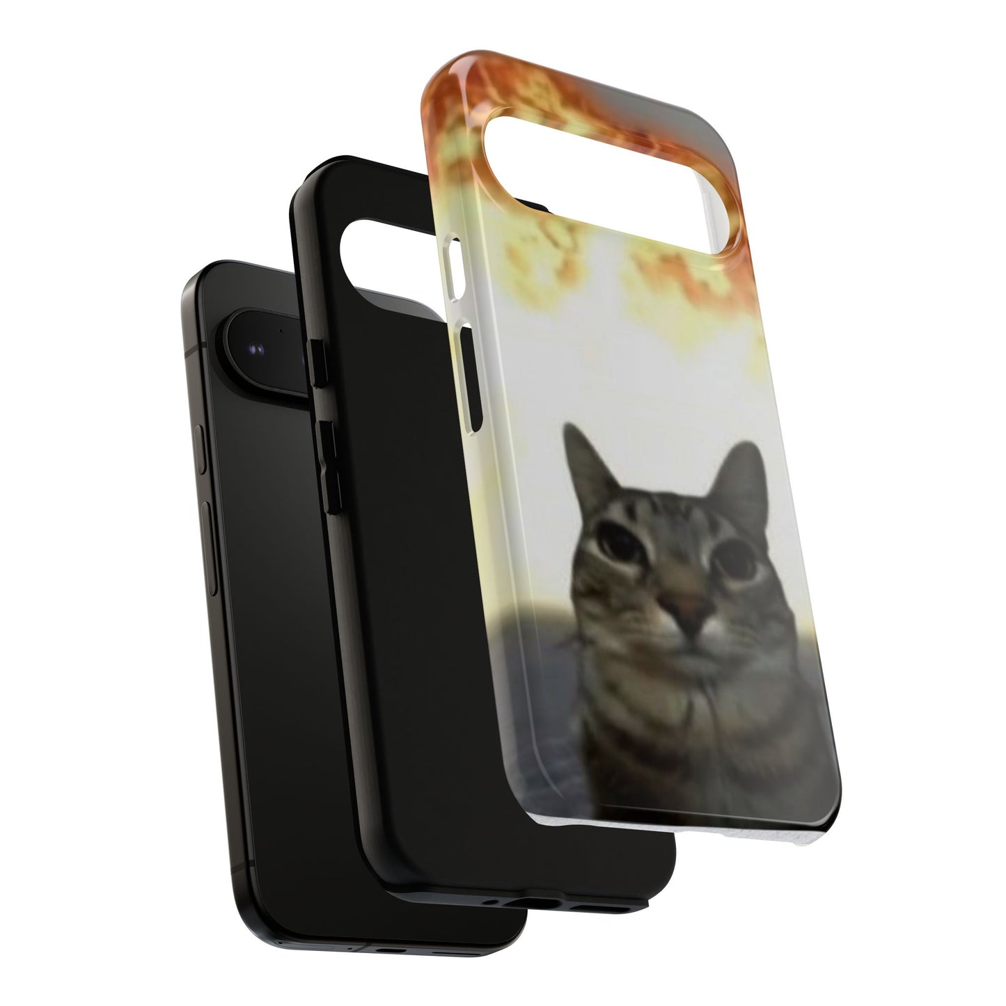 Cat-Themed Phone Case with Explosive Background, Tough Cases for Pet Lovers, Unique Gift for Cat Owners, Funny Animal Accessories, [...]