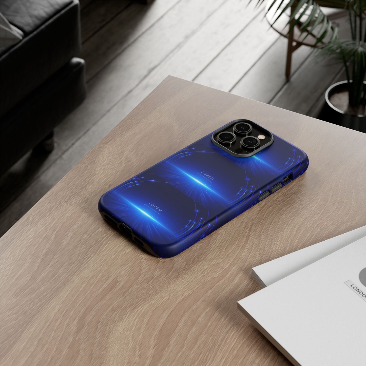 Tough Cases: Blue Lightwave Phone Case, Stylish Mobile Cover, Durable Protective Case, Gift for Tech Lovers, Trendy Gadget Accessory