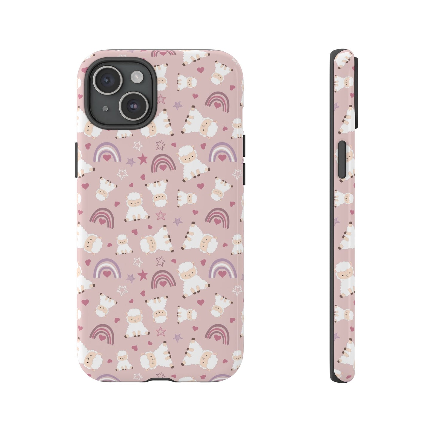 Cute Pastel Phone Case with Teddy Bears and Rainbows, Durable Phone Cover, Trendy Mobile Accessory, Gifts for Her, Birthday Must-Have
