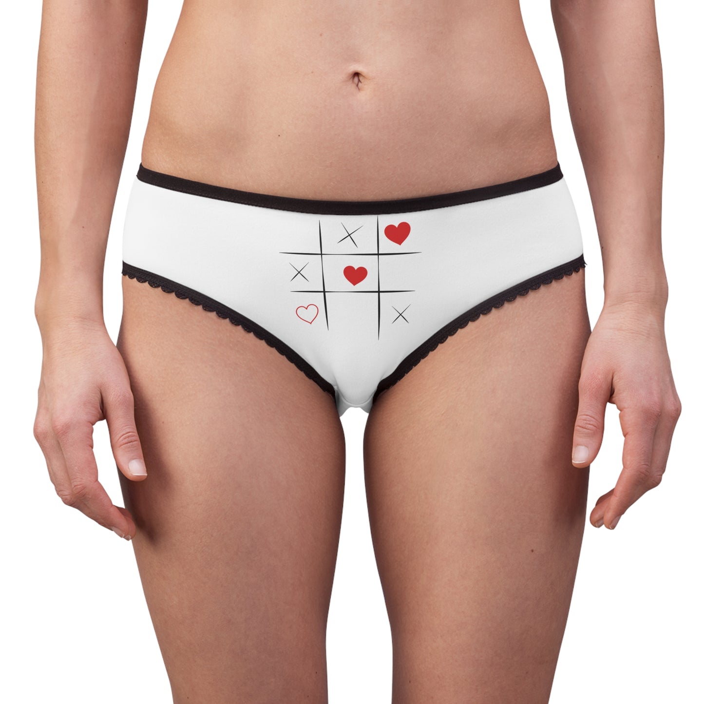 Romantic Women's Briefs, Heart Design Underwear, Playful Lingerie, Fun Gift for Her, Sexy Back Intimates