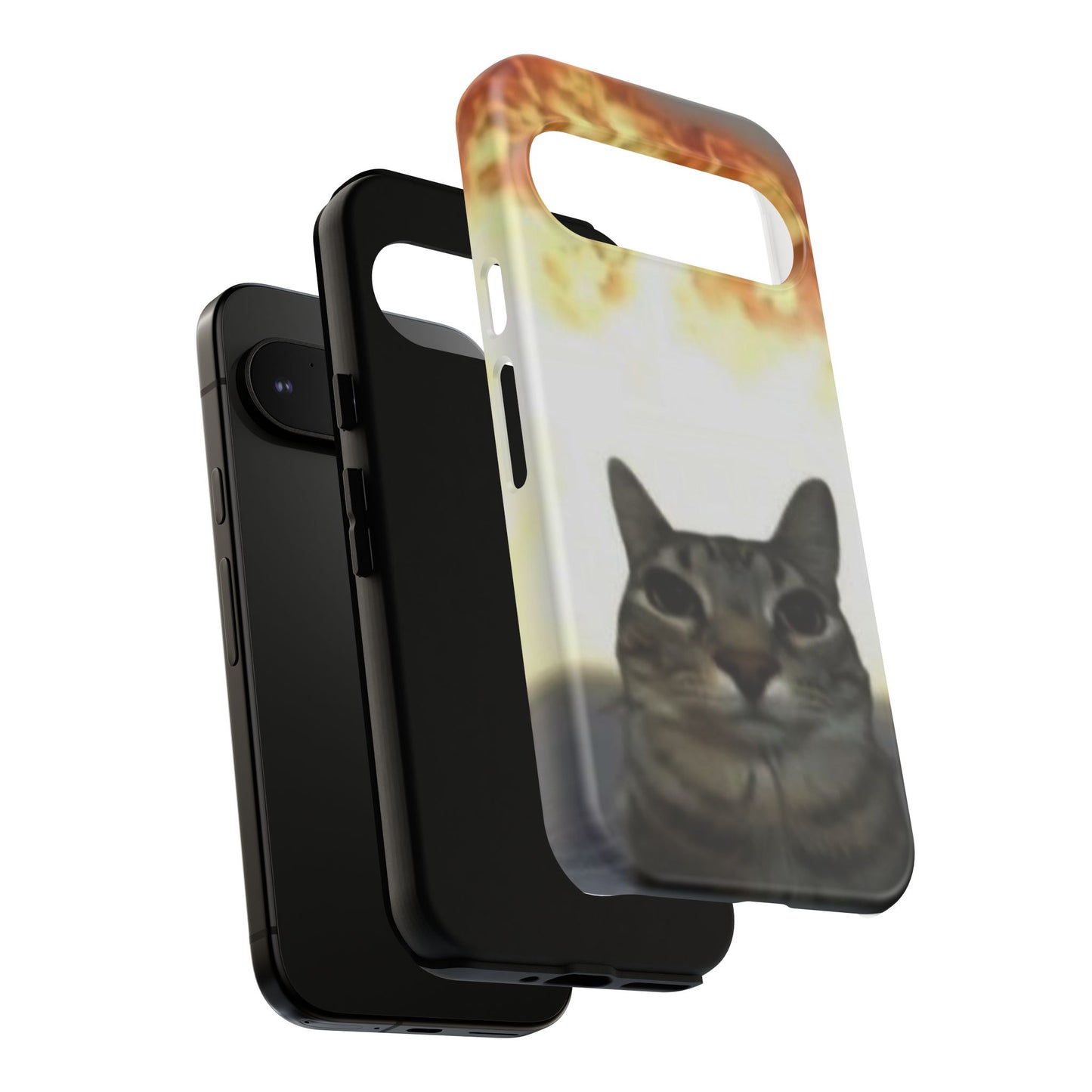 Cat-Themed Phone Case with Explosive Background, Tough Cases for Pet Lovers, Unique Gift for Cat Owners, Funny Animal Accessories, [...]