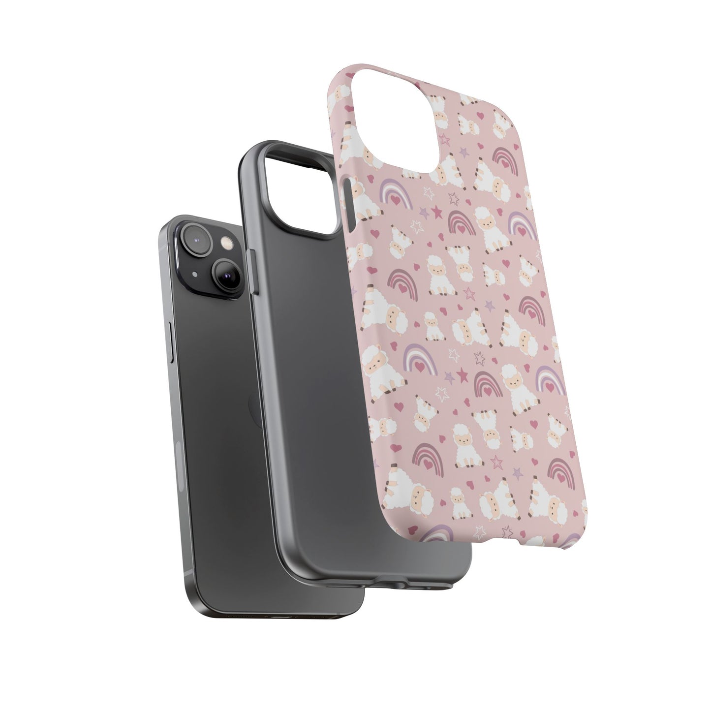Cute Pastel Phone Case with Teddy Bears and Rainbows, Durable Phone Cover, Trendy Mobile Accessory, Gifts for Her, Birthday Must-Have