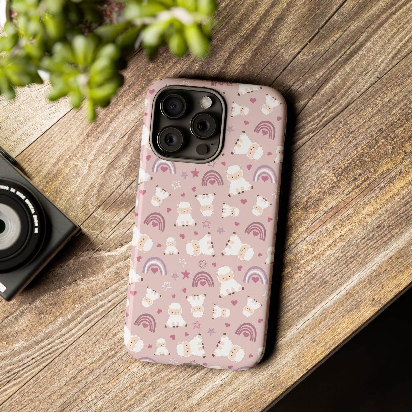 Cute Pastel Phone Case with Teddy Bears and Rainbows, Durable Phone Cover, Trendy Mobile Accessory, Gifts for Her, Birthday Must-Have