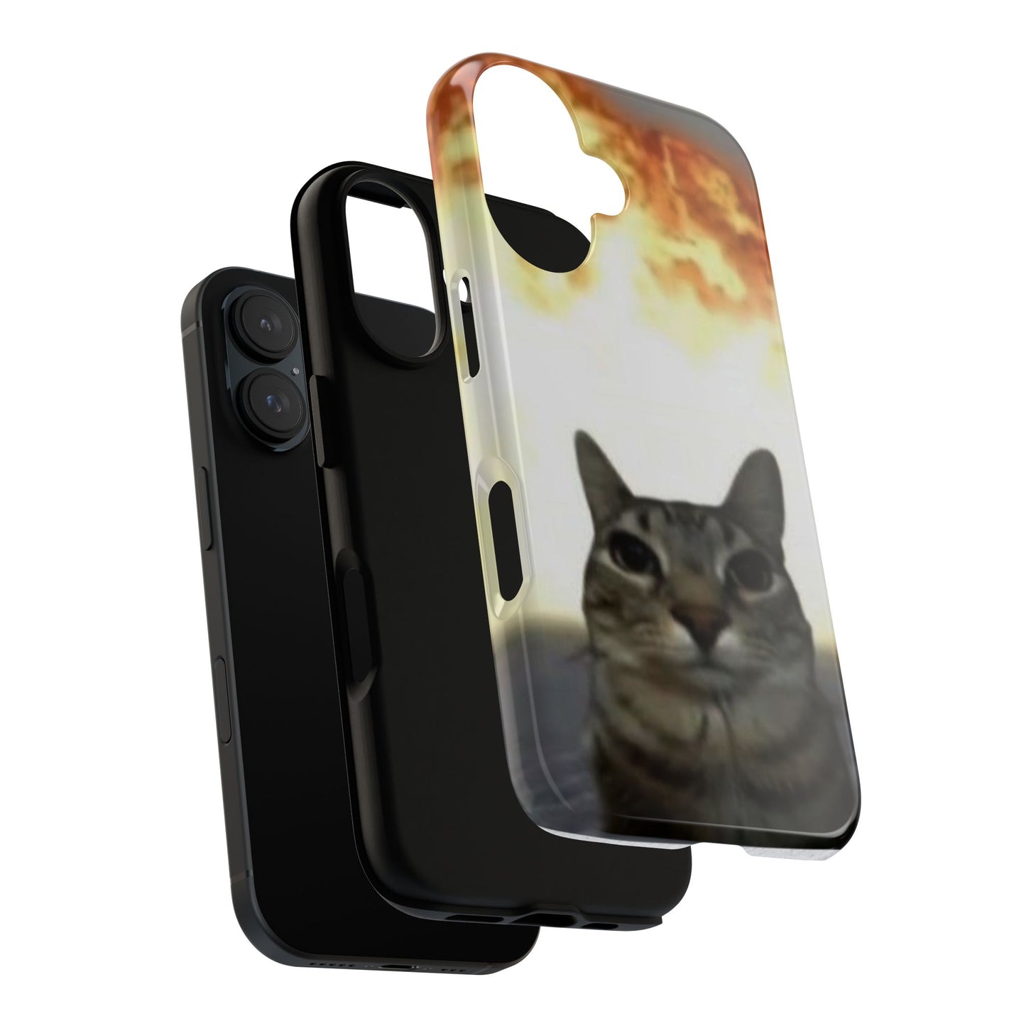 Cat-Themed Phone Case with Explosive Background, Tough Cases for Pet Lovers, Unique Gift for Cat Owners, Funny Animal Accessories, [...]