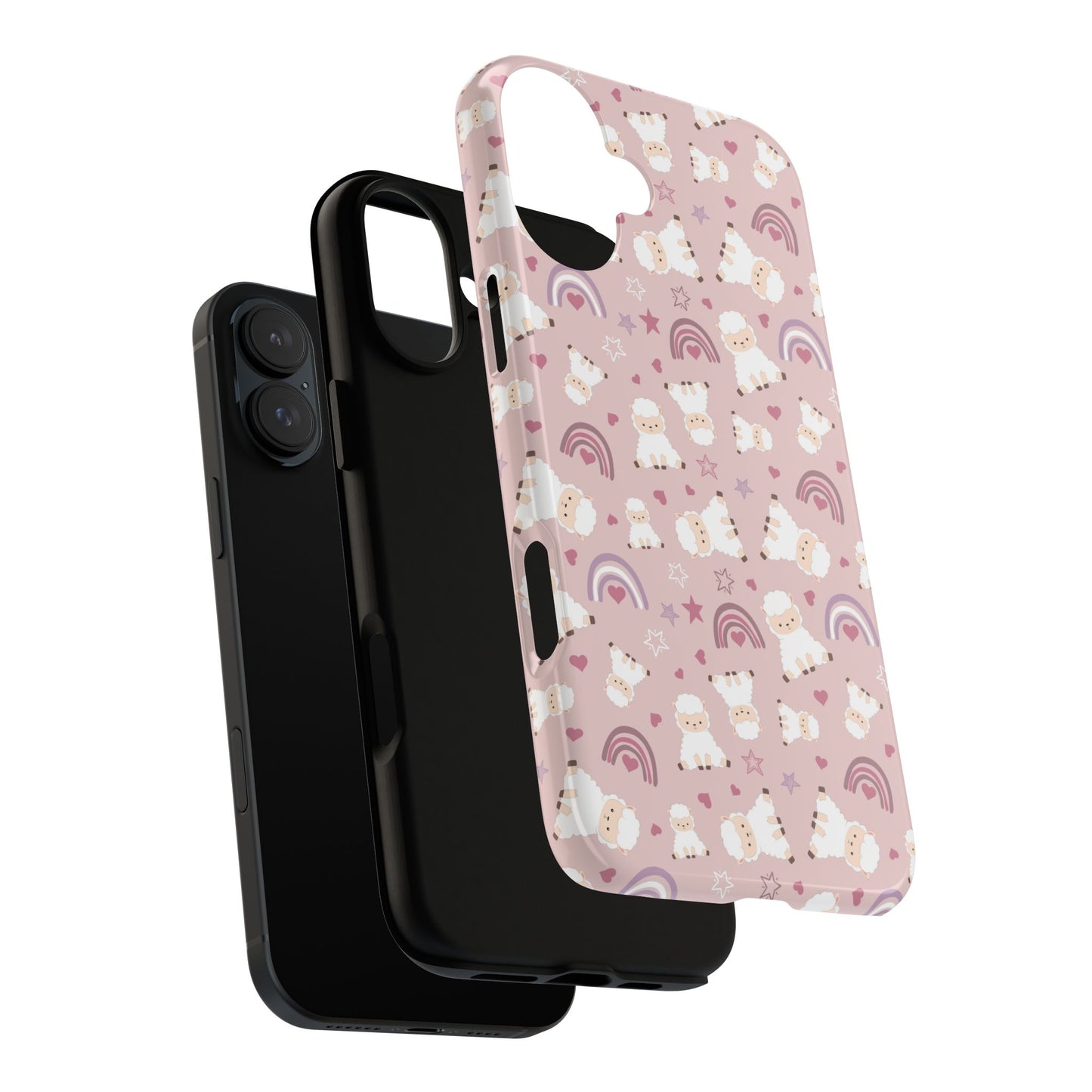Cute Pastel Phone Case with Teddy Bears and Rainbows, Durable Phone Cover, Trendy Mobile Accessory, Gifts for Her, Birthday Must-Have