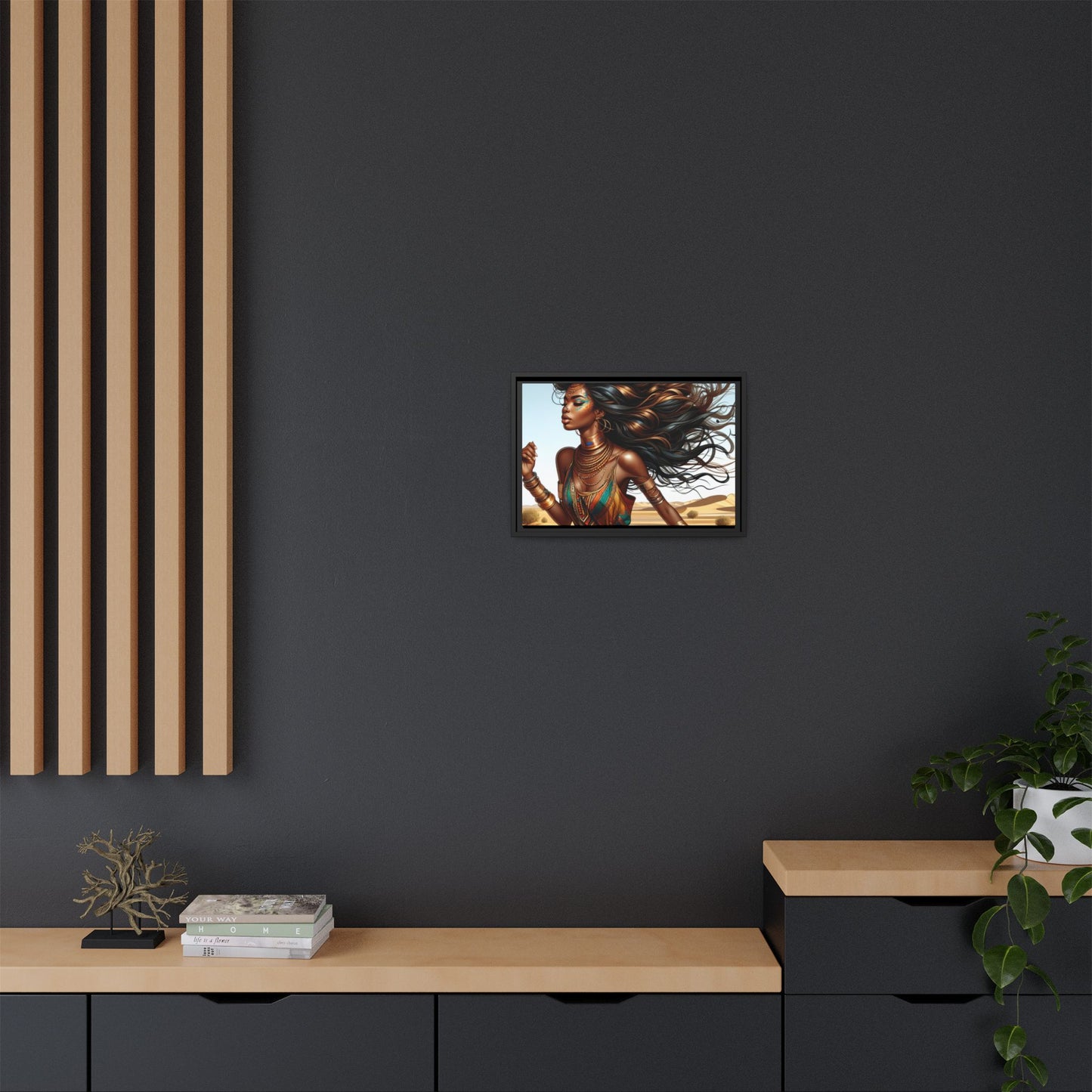Framed Matte Canvas Art Print - Bohemian Elegance for Home Decor, African Woman Portrait, Gift for Art Lovers, Wall Decoration, [...]